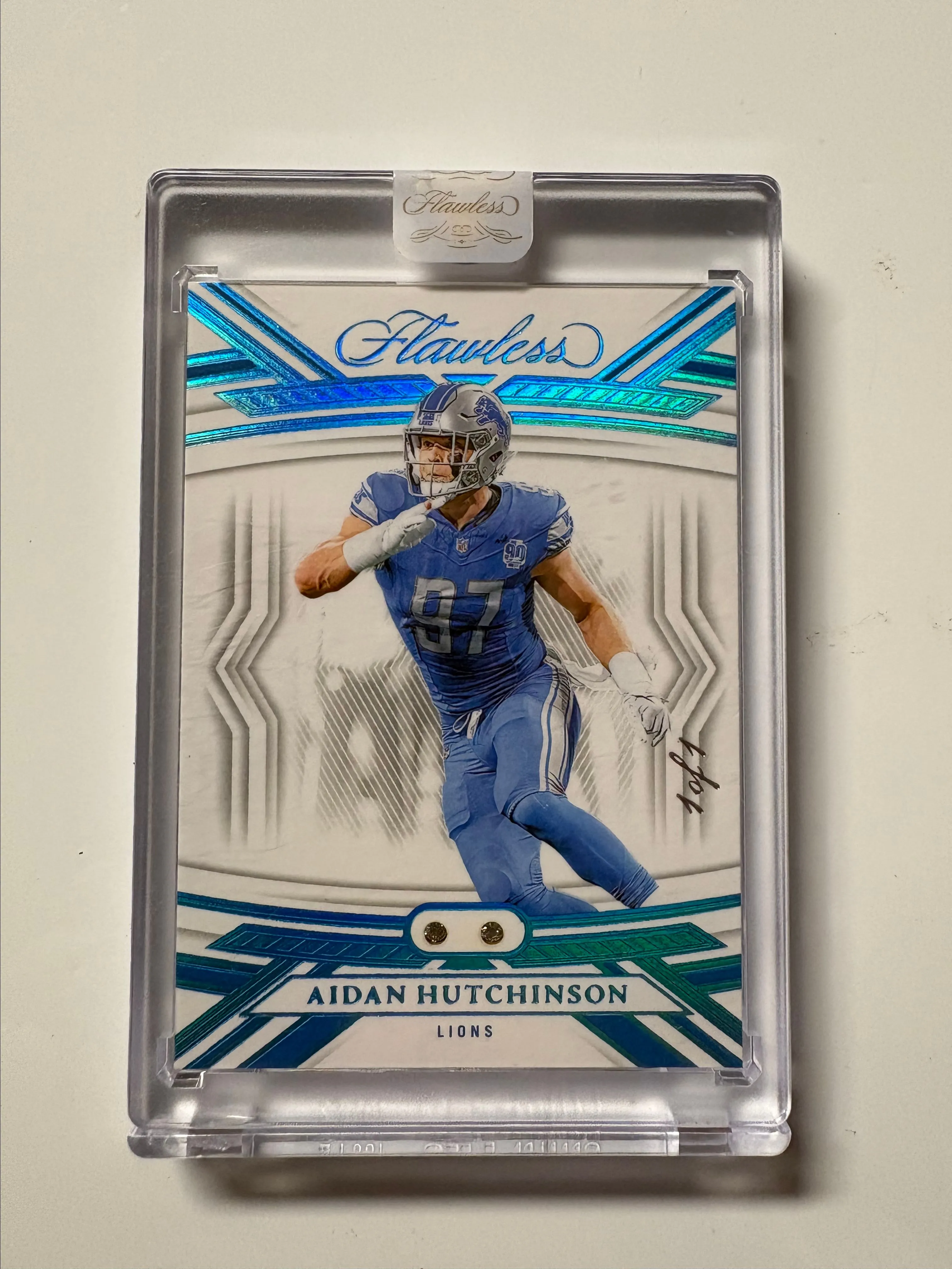 Product image for 2023 Panini Flawless 1/1 Aidan Hutchinson- Sealed