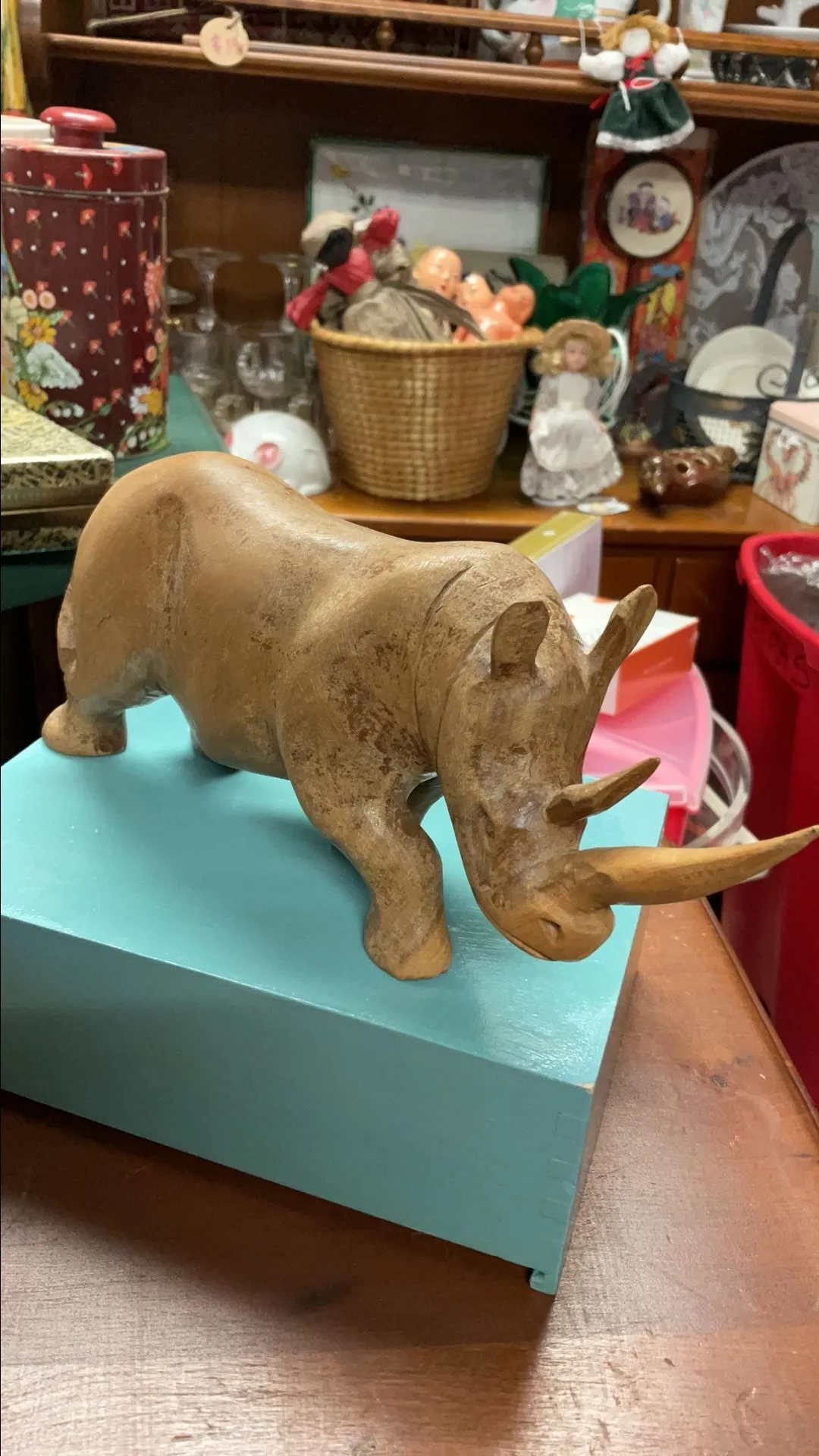 Product image for Wood carved rhino