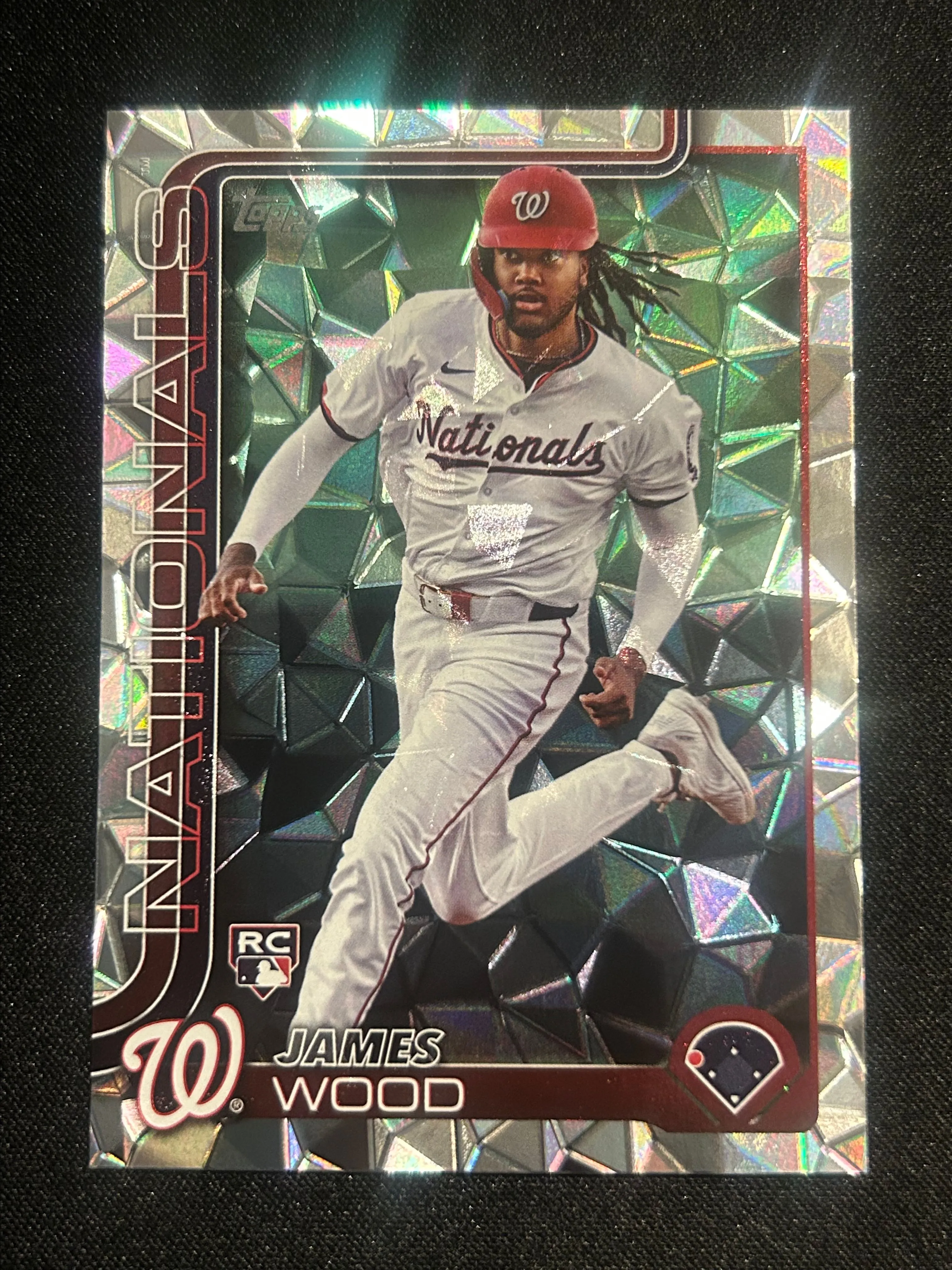 Product image for 2025 Topps Series 1 James Wood RC Diamante Foil Parallel #181 Nationals