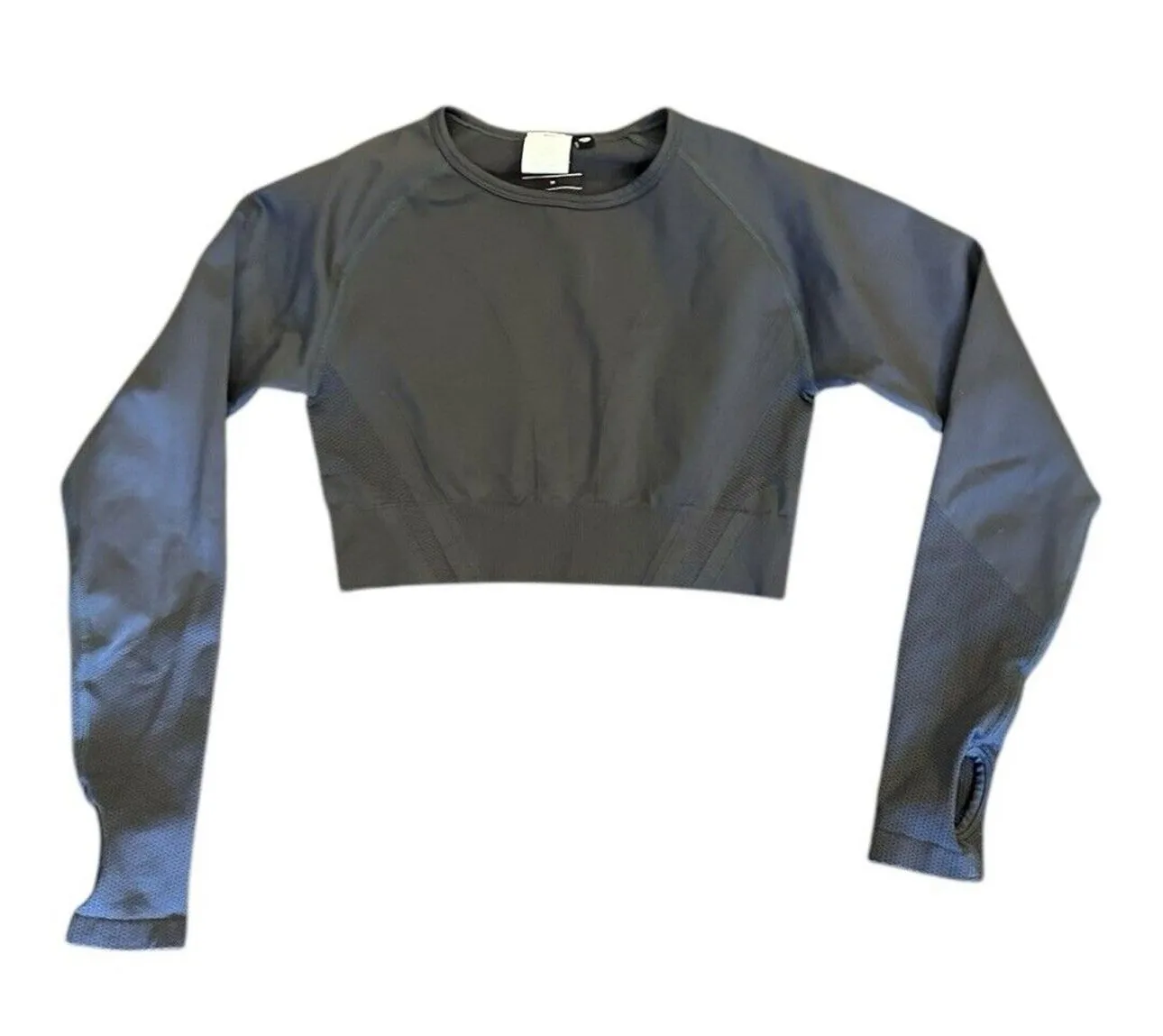 Product image for AYBL EMPOWER SEAMLESS LONG SLEEVE CROP TOP SIZE M GRAY