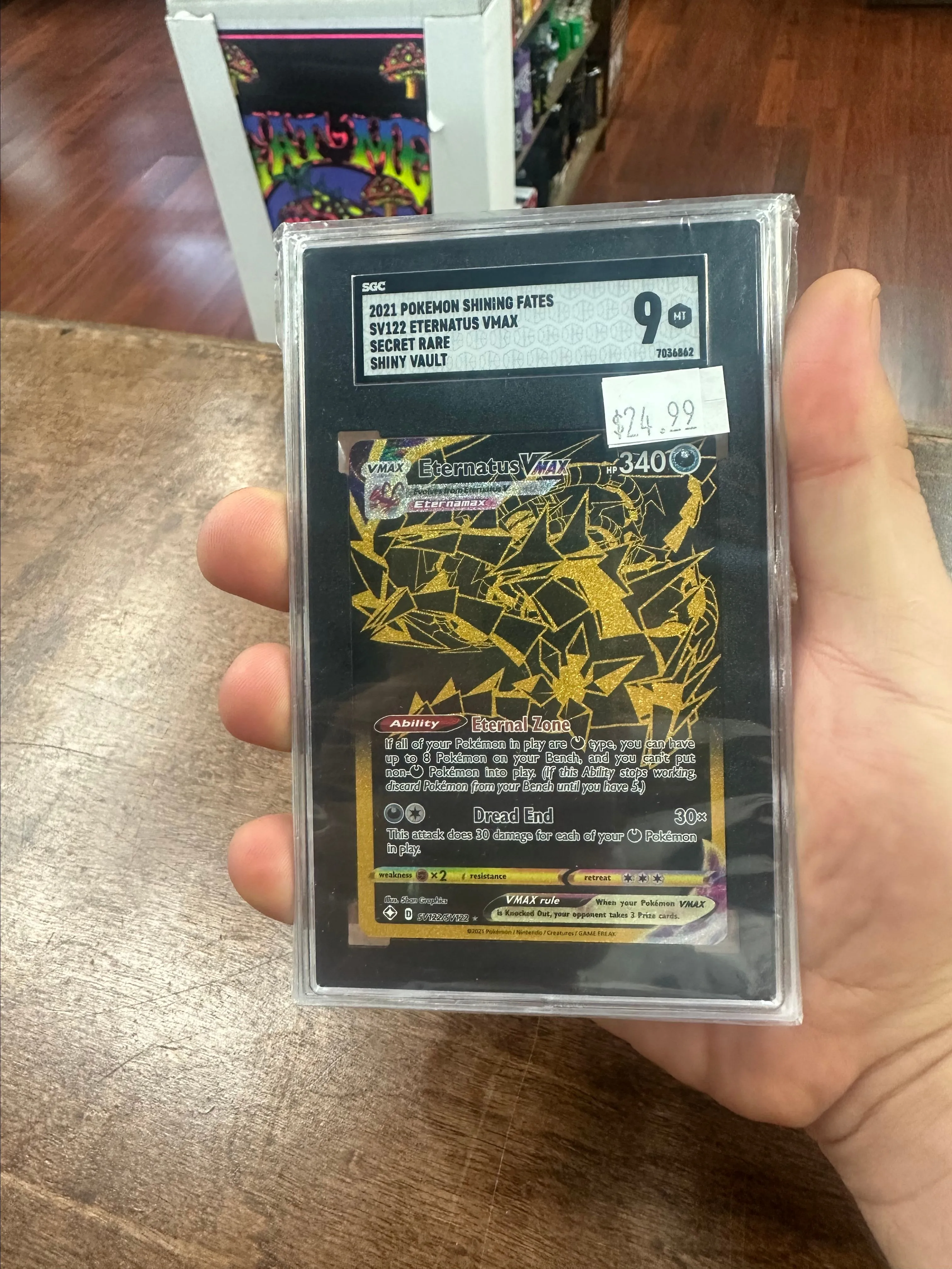 Product image for Sgc 9 2021 Pokémon shining fates sv122 eternatus vmax secret rare shiny vault