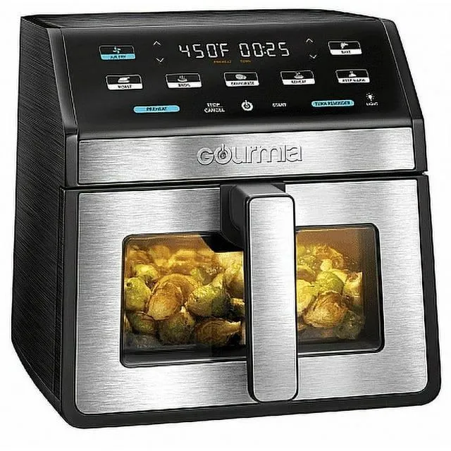 Product image for Gourmia Digital 8 qt Air Fryer, Black - Window, Light - Open Box