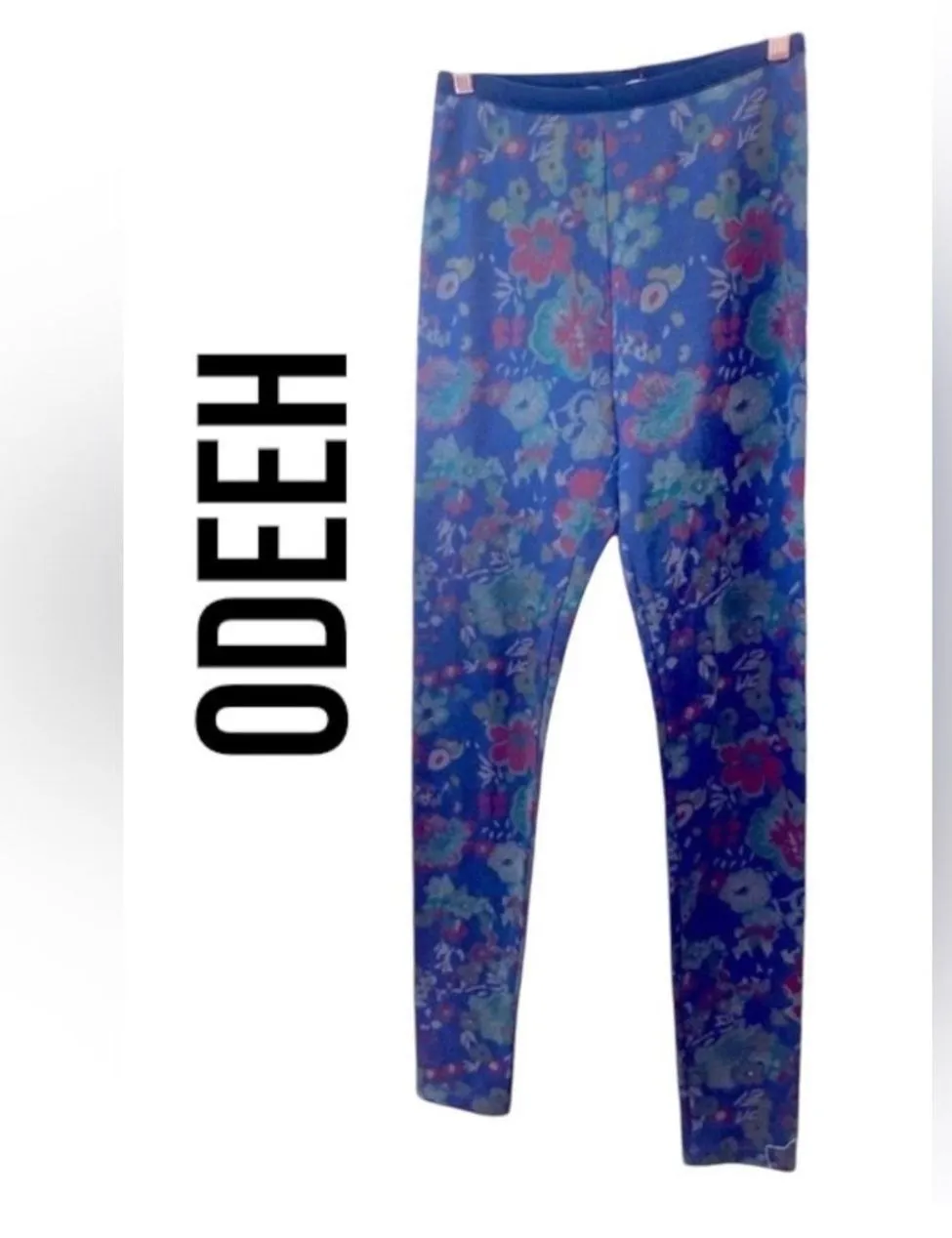 Product image for NWT ODEEH Mountain Pants Floral In Blue Sz. S