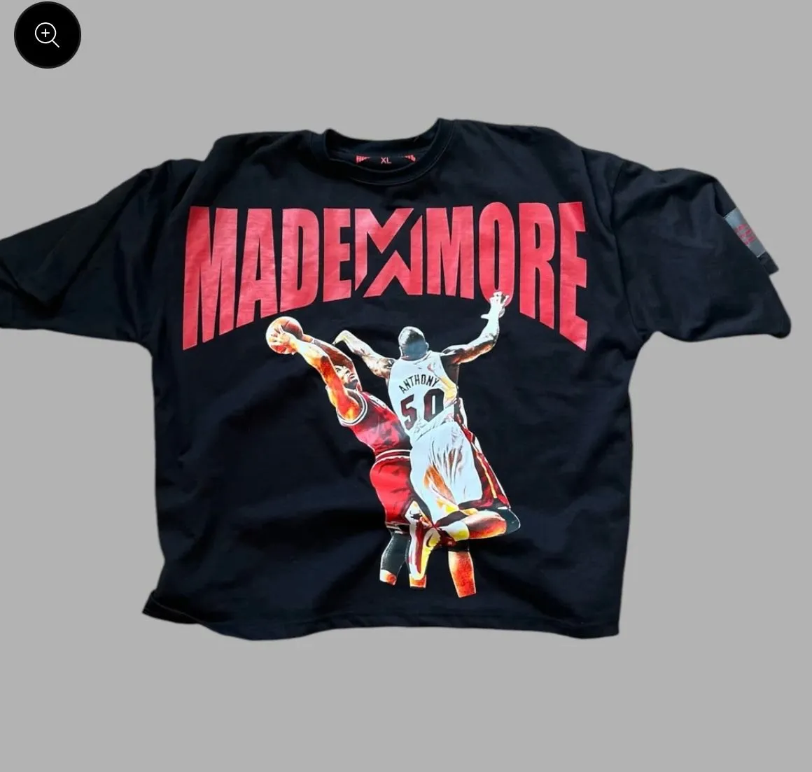 Product image for Black and red over sized tee SIZE MEDIUM