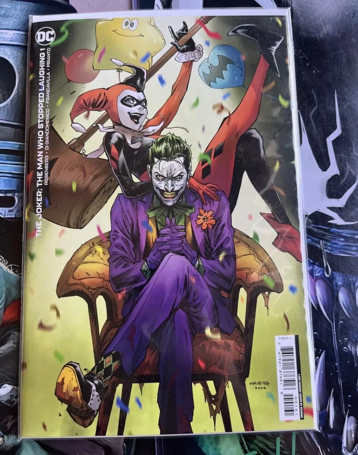 Product image for Joker The Man Who Stopped Laughing #1 1:100 Haining Variant 2022 NM