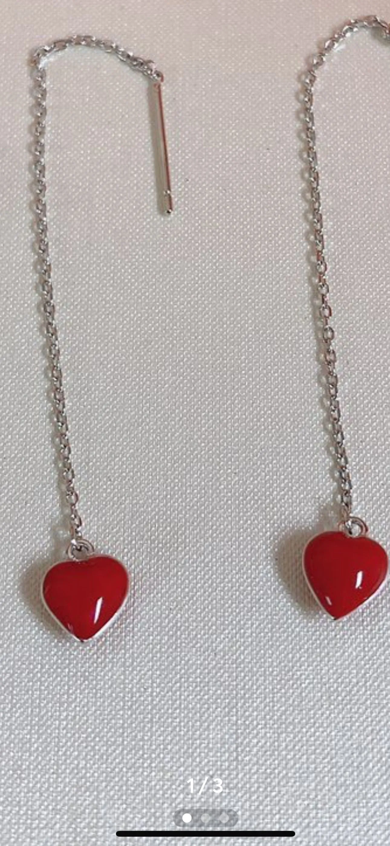 Product image for Sterling Silver Heart Threader Earrings