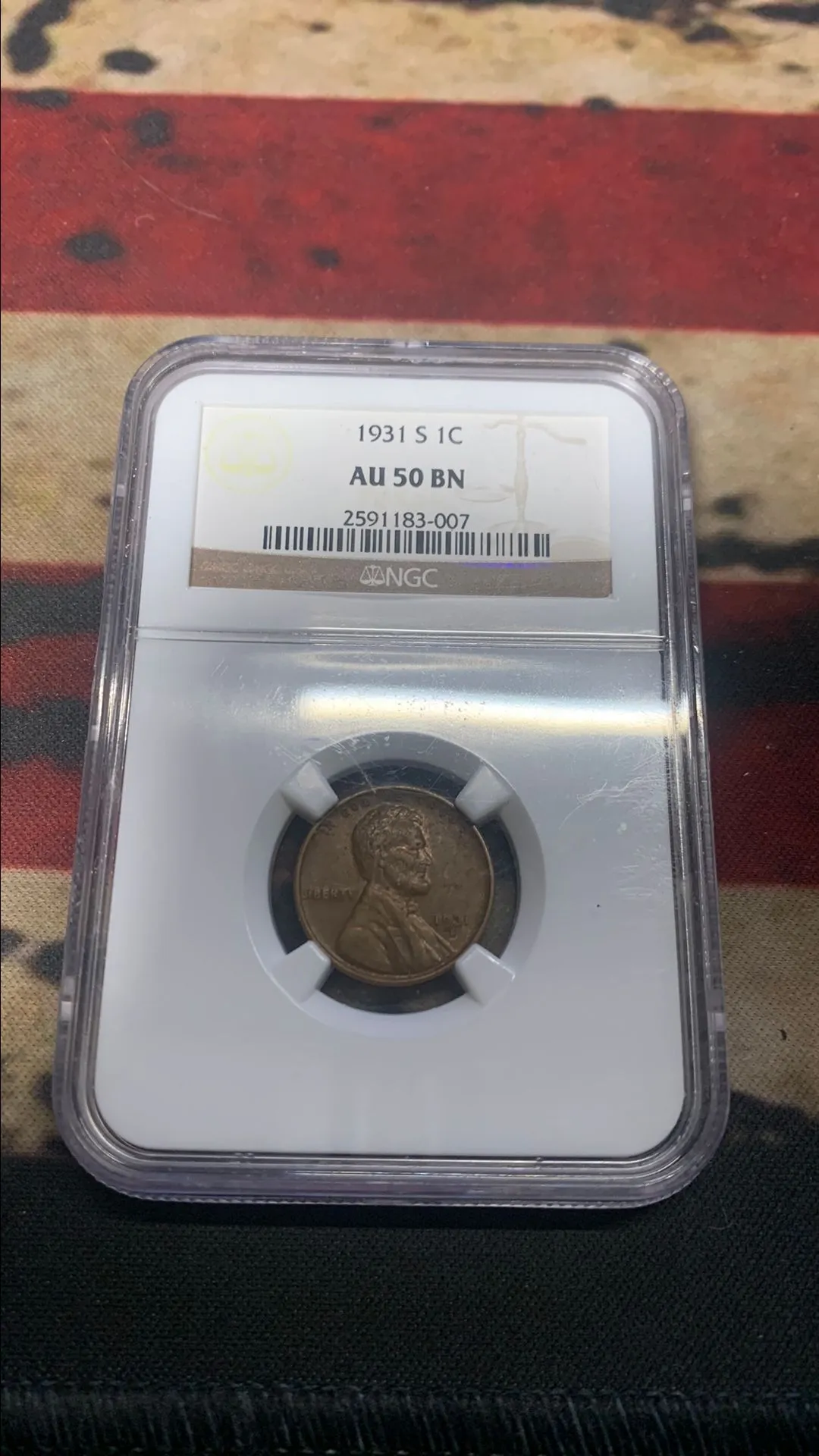Product image for 1931 S LINCOLN WHEAT CENT NGC AU50 BN