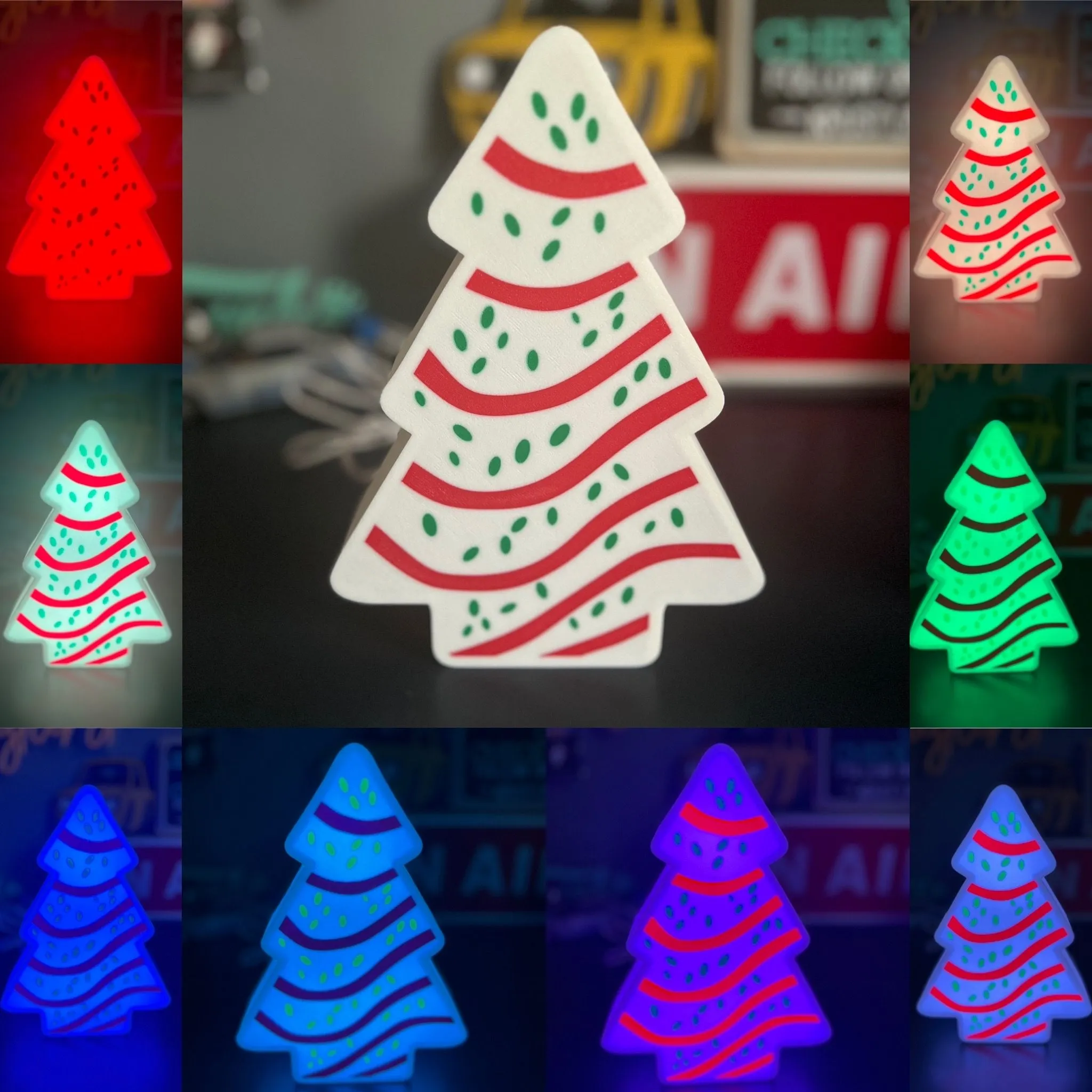 Product image for Little Debbie Christmas Tree Cake Multicolored Led Light Box