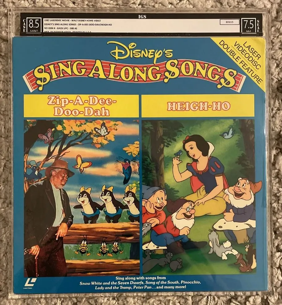 Product image for GRADED IGS *LASERDISC* 8.5/7.5 Disney Sing Along Songs Zip-A-Dee-Doo-Dah/Heigh-Ho SONG OF THE SOUTH