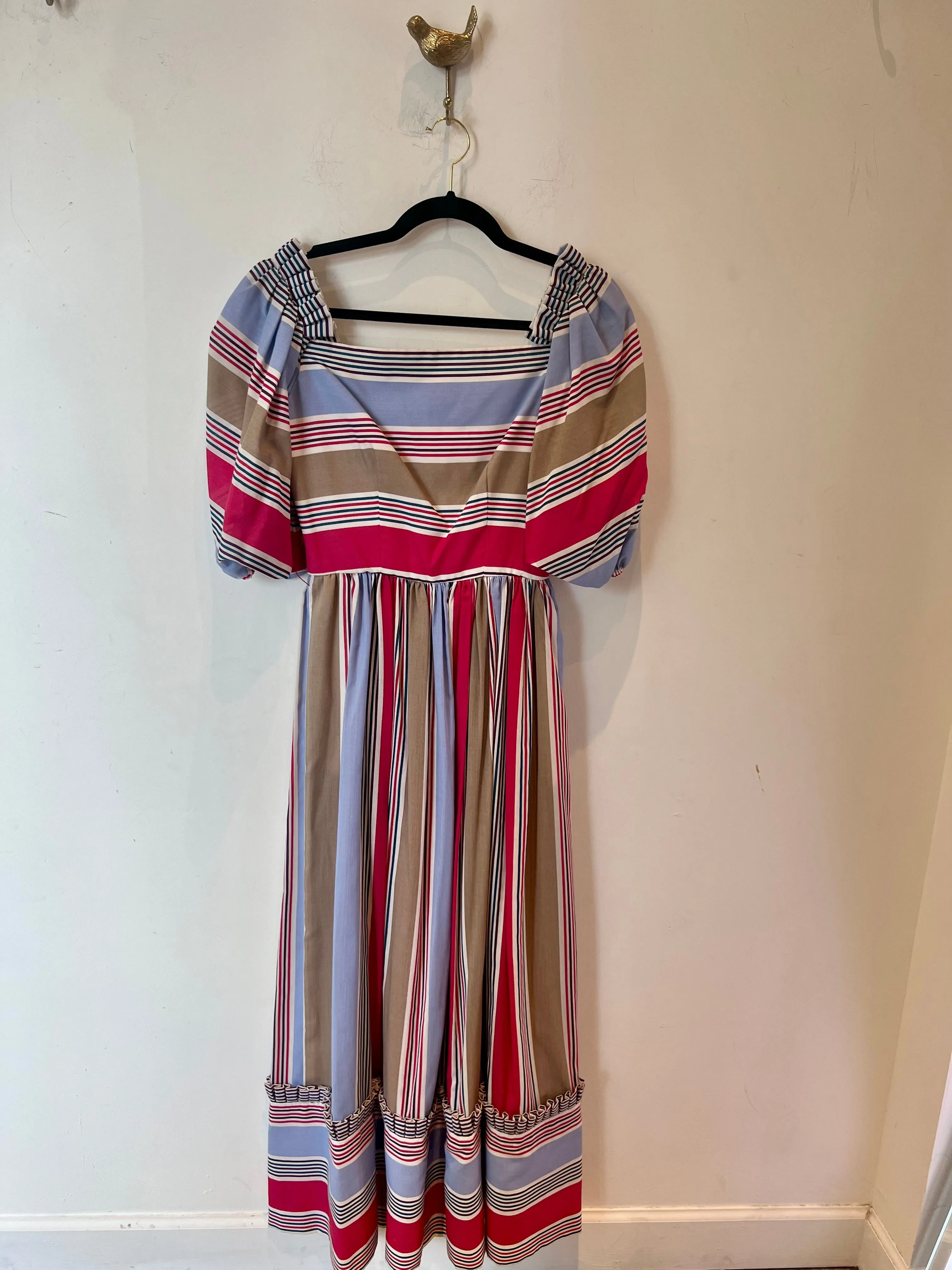 Product image for Vintage Victor Costa Striped Cotton Maxi Dress