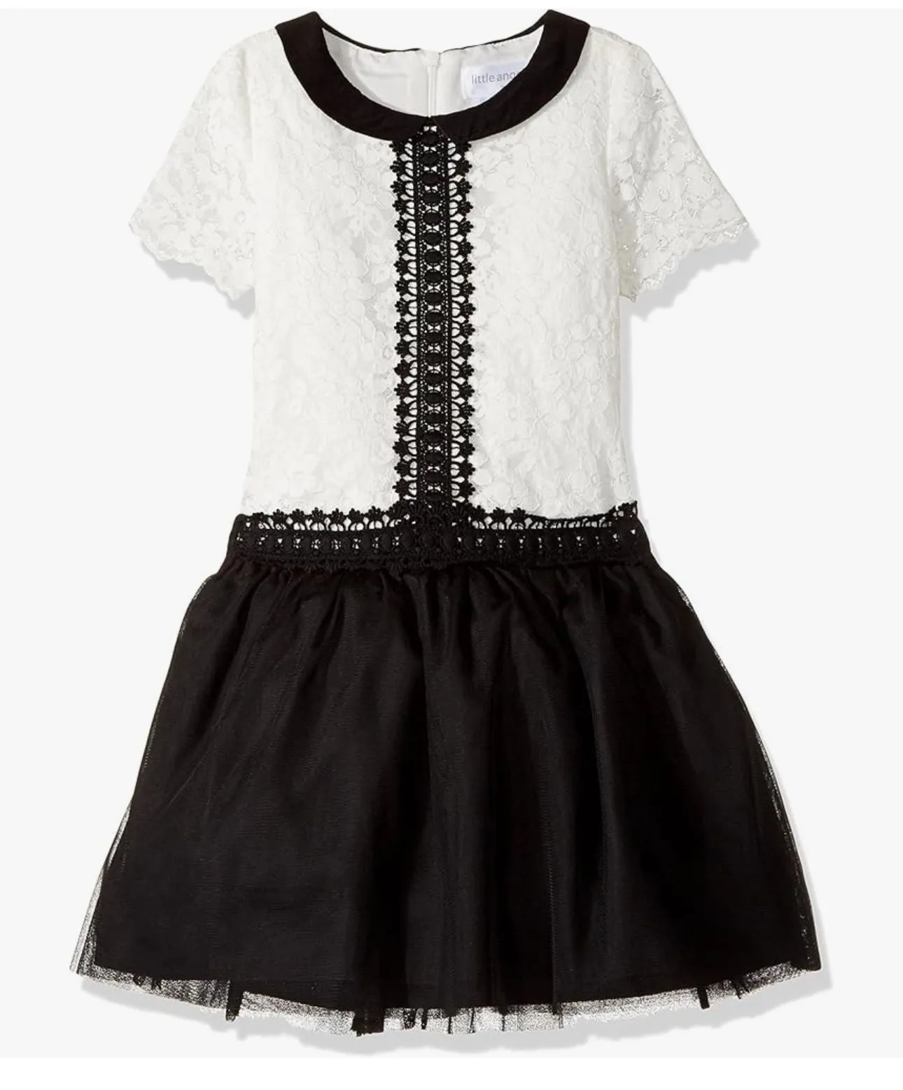 Product image for Little Angels Girls' Drop Waist Dress with Peter Pan Collar size 3t