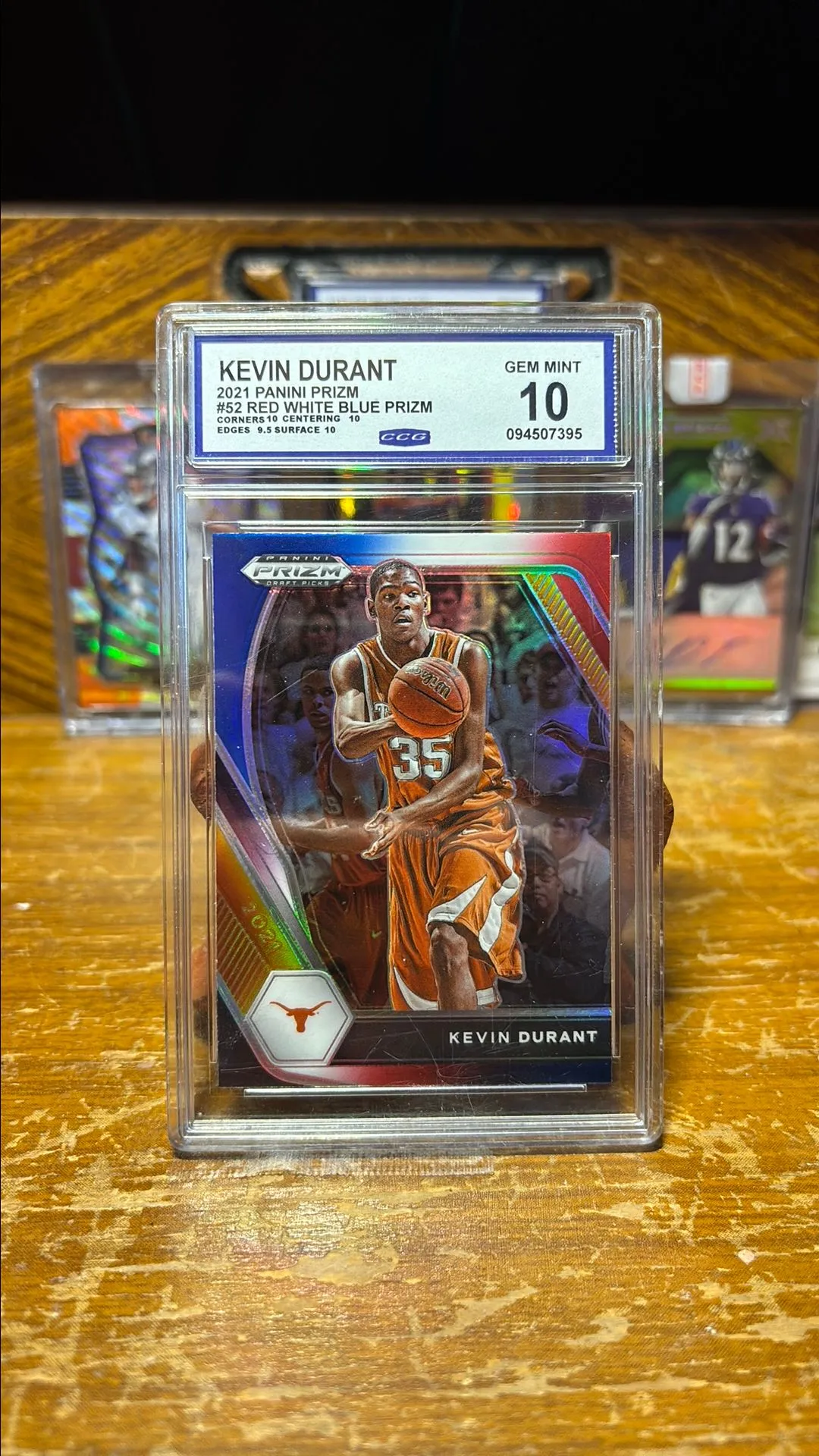 Product image for Kevin Durant 2021 Panini Prizm #52 Red White & Blue Gem Mint 10