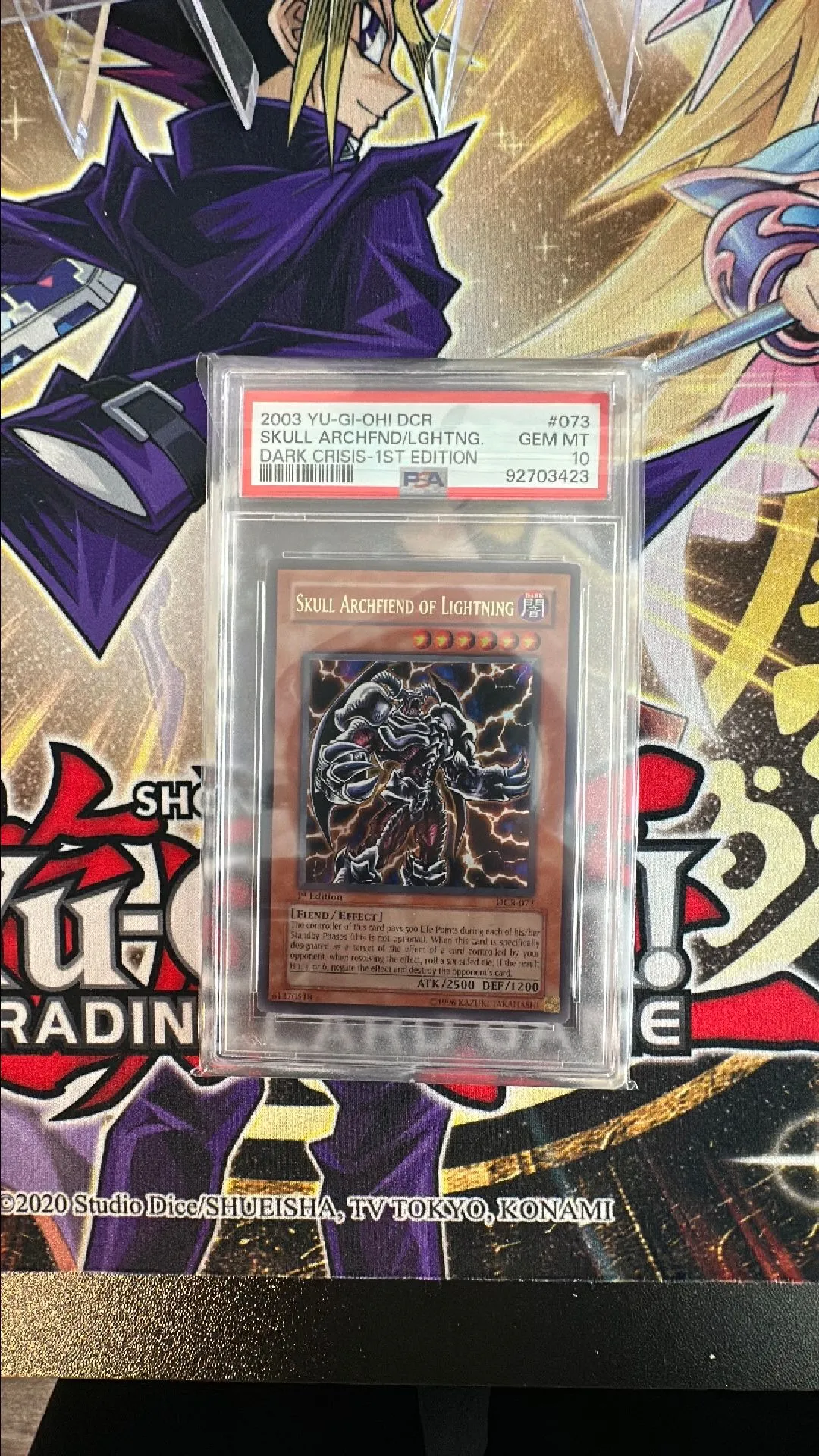 Product image for 2003 Yu-Gi-Oh! Dcr-Dark Crisis Skull Archfnd/Lghtng. Dark Crisis-1St Edition PSA GEM MT 10