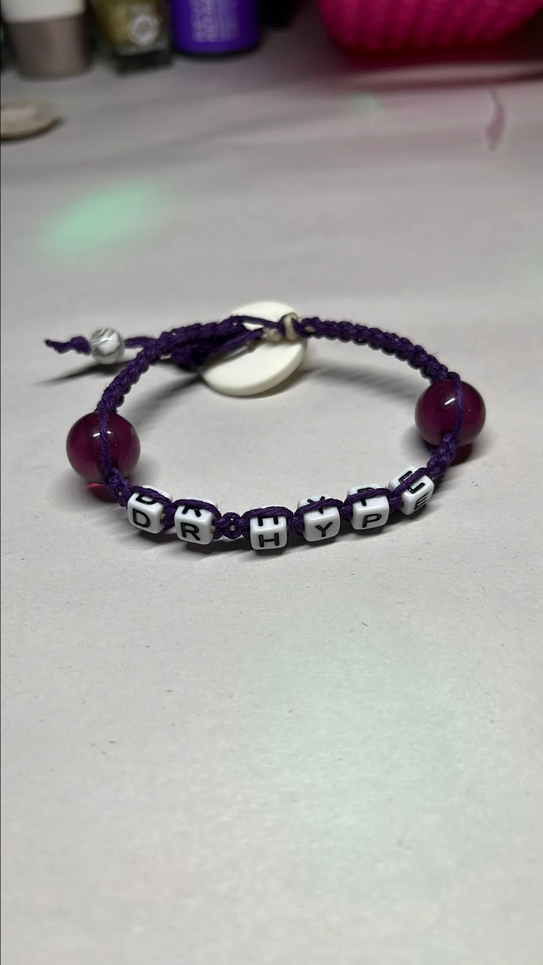 Product image for Bracelet - #04 - Dr_Hype Purple Button Clasp w/ purple beads