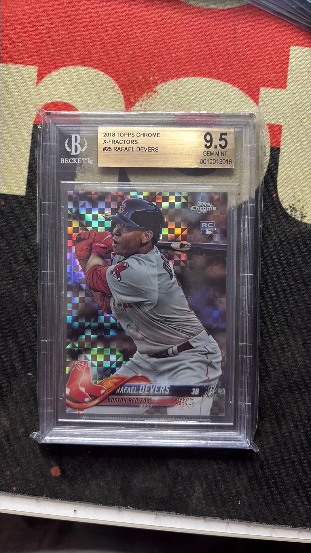 Product image for 2018 Topps Chrome X-Factors Rafael Devers RC BGS 9.5