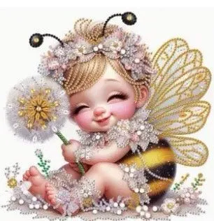 Product image for #26 Baby Girl as Bee Diamond Painting Art Kit