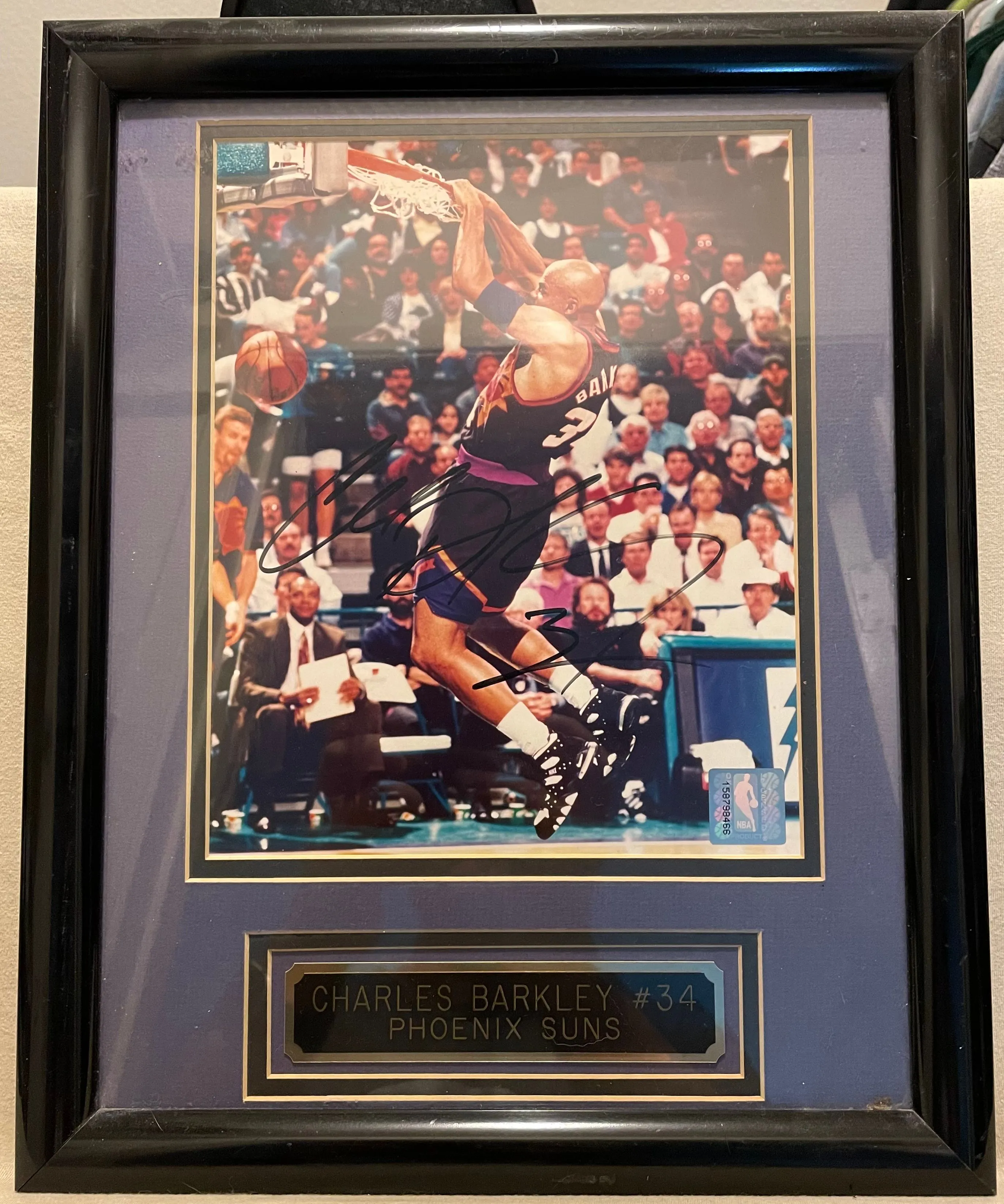 Product image for Charles Barkley FRAMED & SIGNED Photo with COA + plaque!