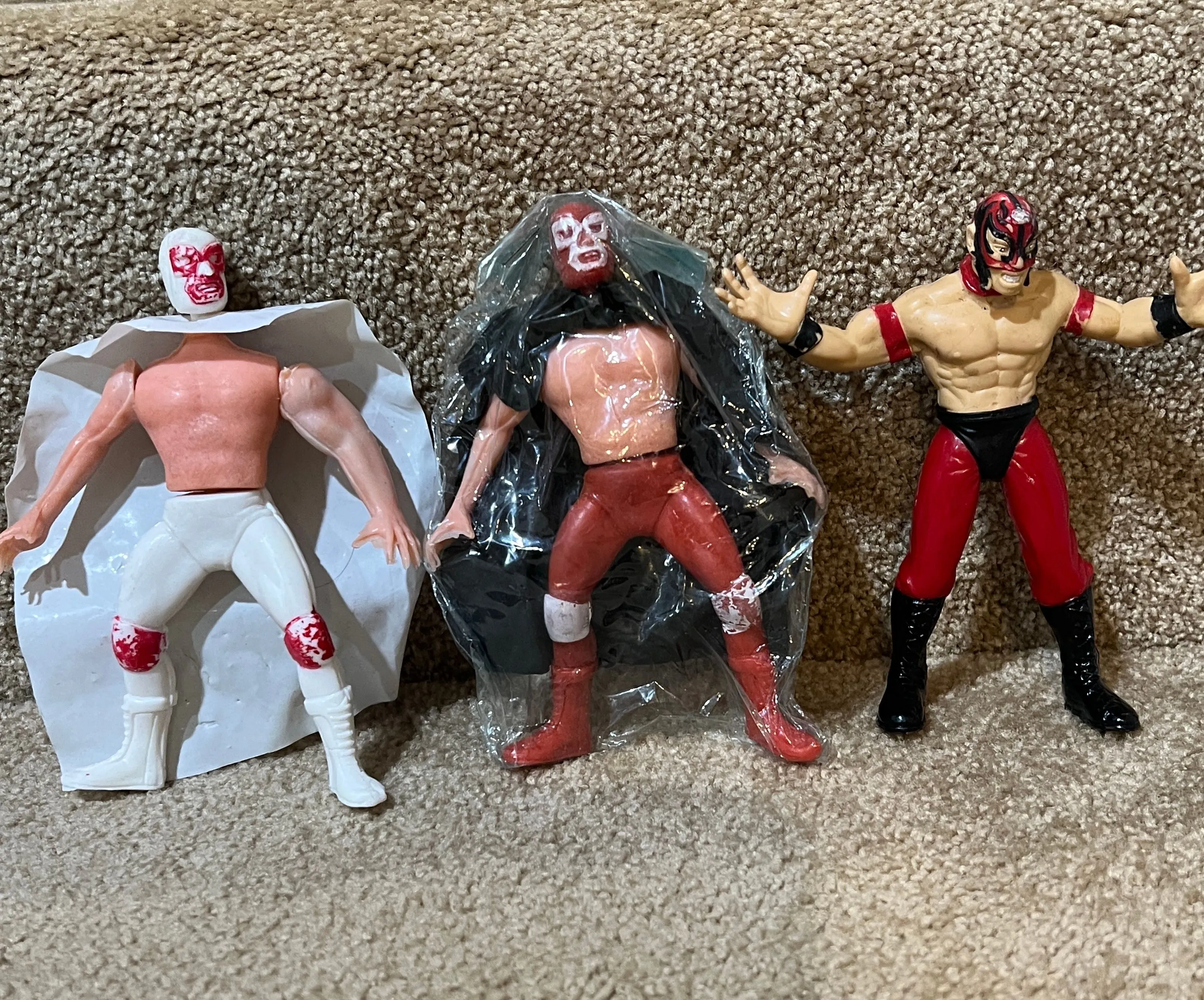 Product image for WWE WCW lot of 3 Wrestling figures Lucha libre Rey Mysterio Vintage masked