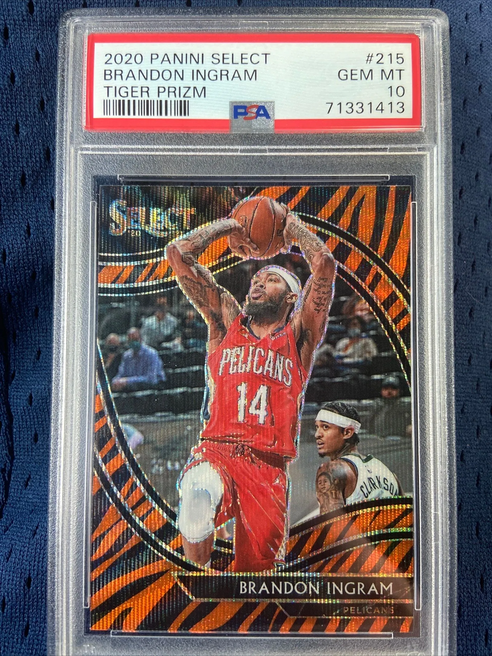 Product image for 2020 Panini Select Brandon Ingram 215 Tiger Prizm PSA GEM MT 10