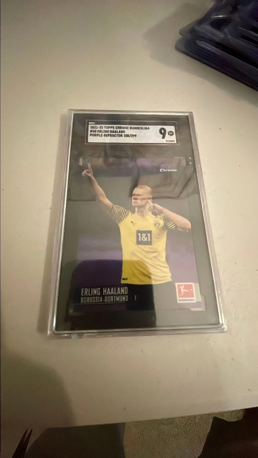 Product image for Erling Haaland 2021-22 Topps Bundesliga Chrome 108/299 SGC 9