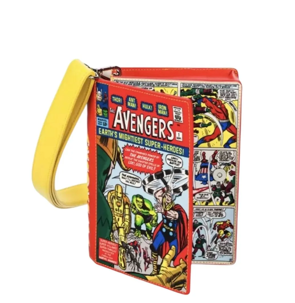 Product image for Disney Parks Avengers Marvel Comic Book Loungefly Crossbody Bag New With Tags