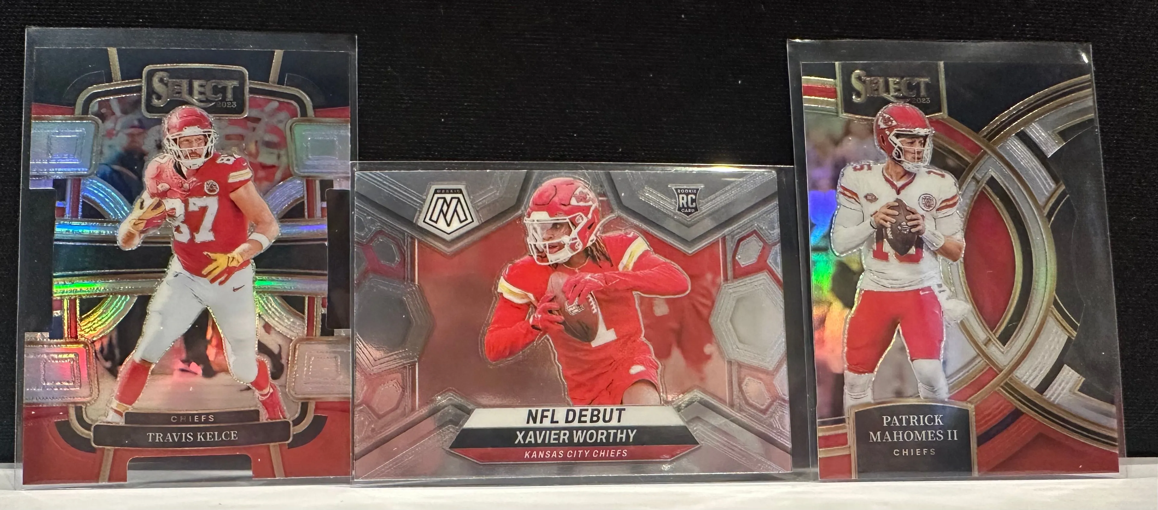 Product image for 7 card Cheifs Lot! Patrick Mahomes II, Travis Kelse, Xavier Worthy Rookie card!