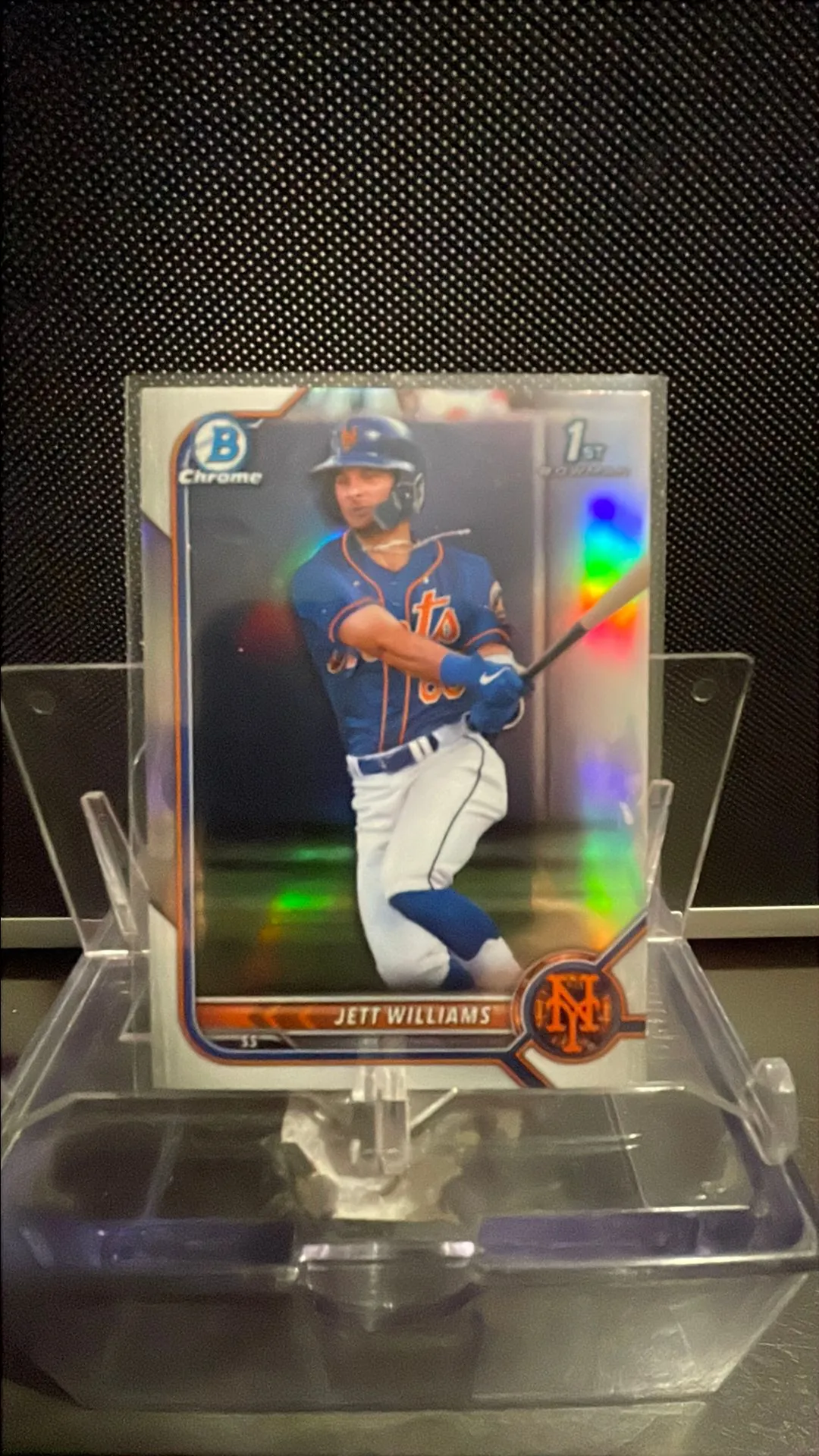 Product image for 2022 Bowman Chrome Jett Williams 1st Bowman Refractor Mets