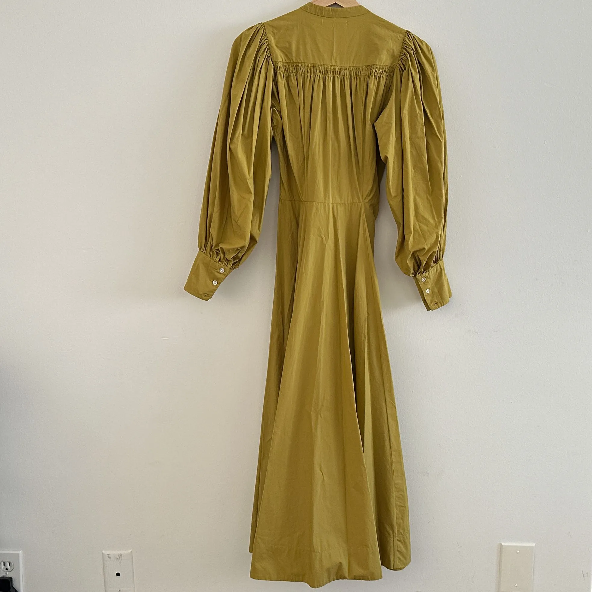 Doen Edlynne Long Mustard Yellow Green Dress Size XS 100% Organic Cotton   Whatnot: Shop, Sell, Connect