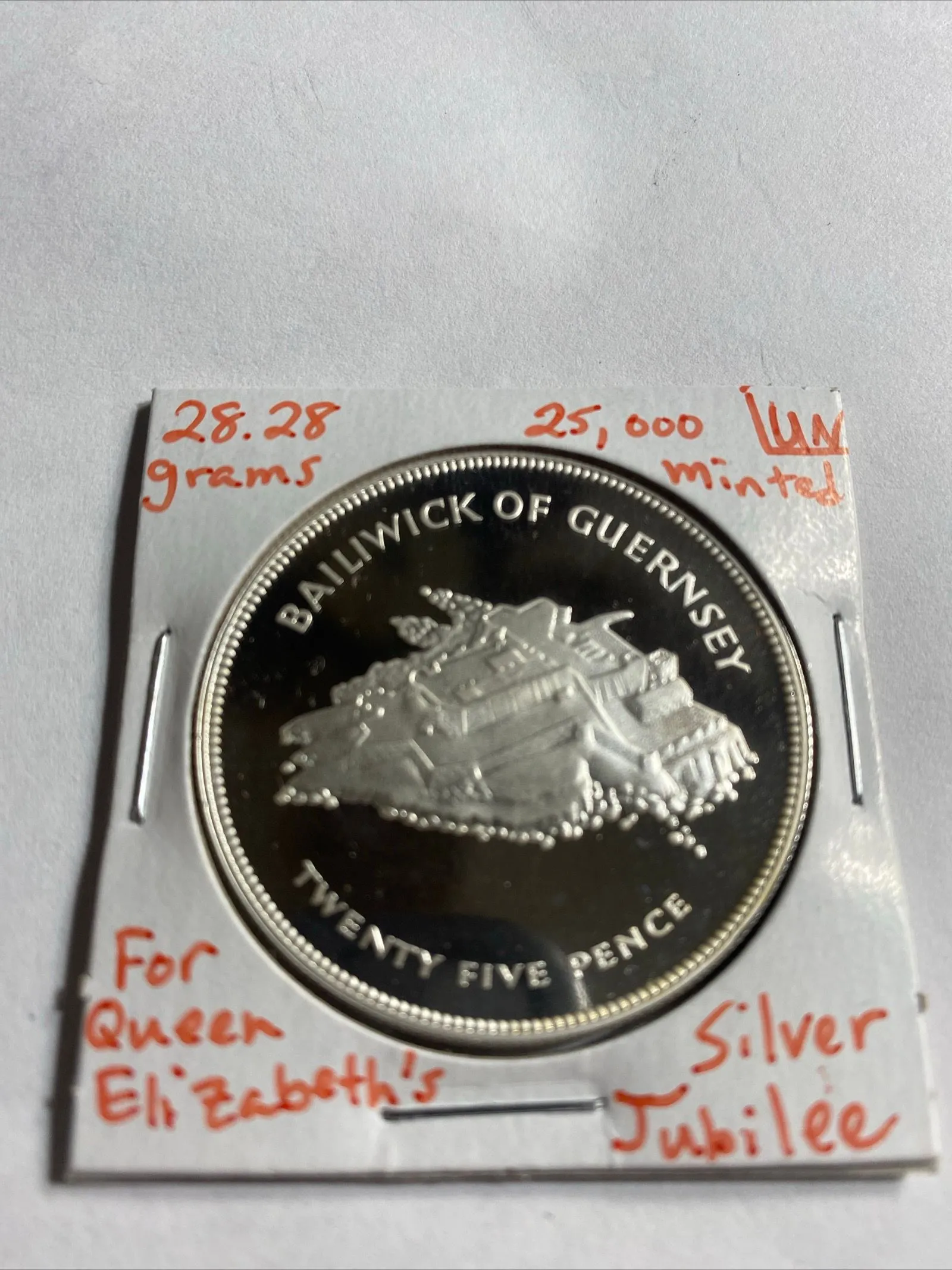 Product image for 1977 Bailiwick of Guernsey PROOF 0.925 Silver Queen Eliz. Silver Jubilee