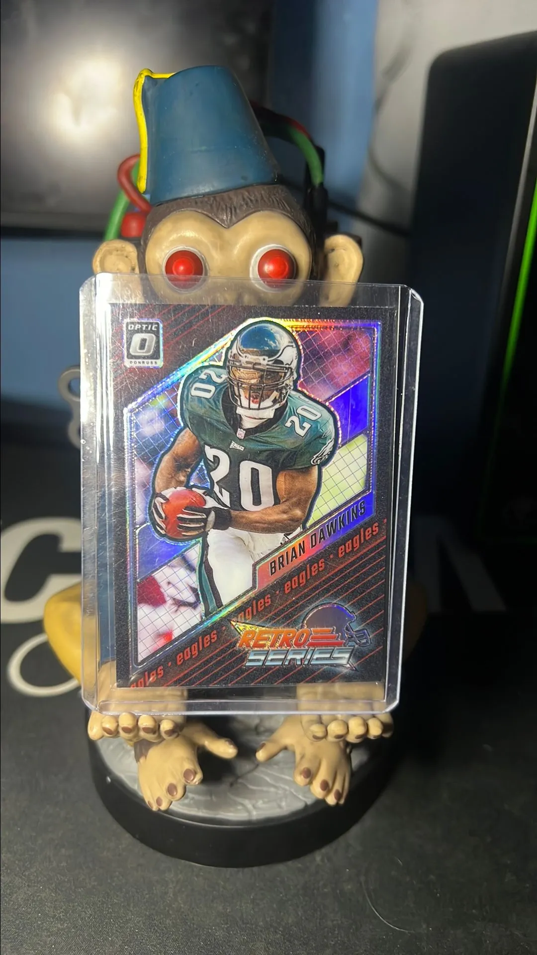 Product image for Brian Dawkins 2023 Donruss Optic Retro Series Philadelphia Eagles Silver Prizm