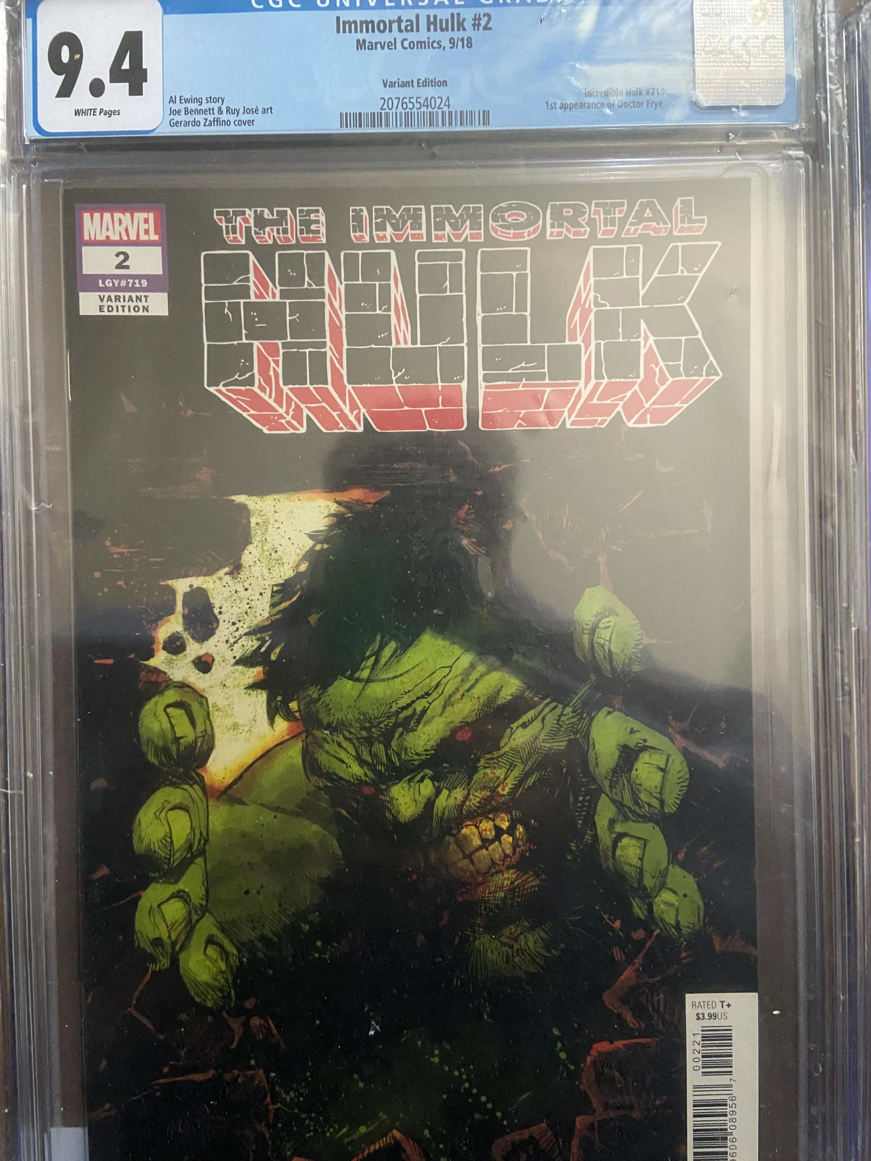 Product image for Immortal Hulk 2 Variant Edition CGC 9.4 2018