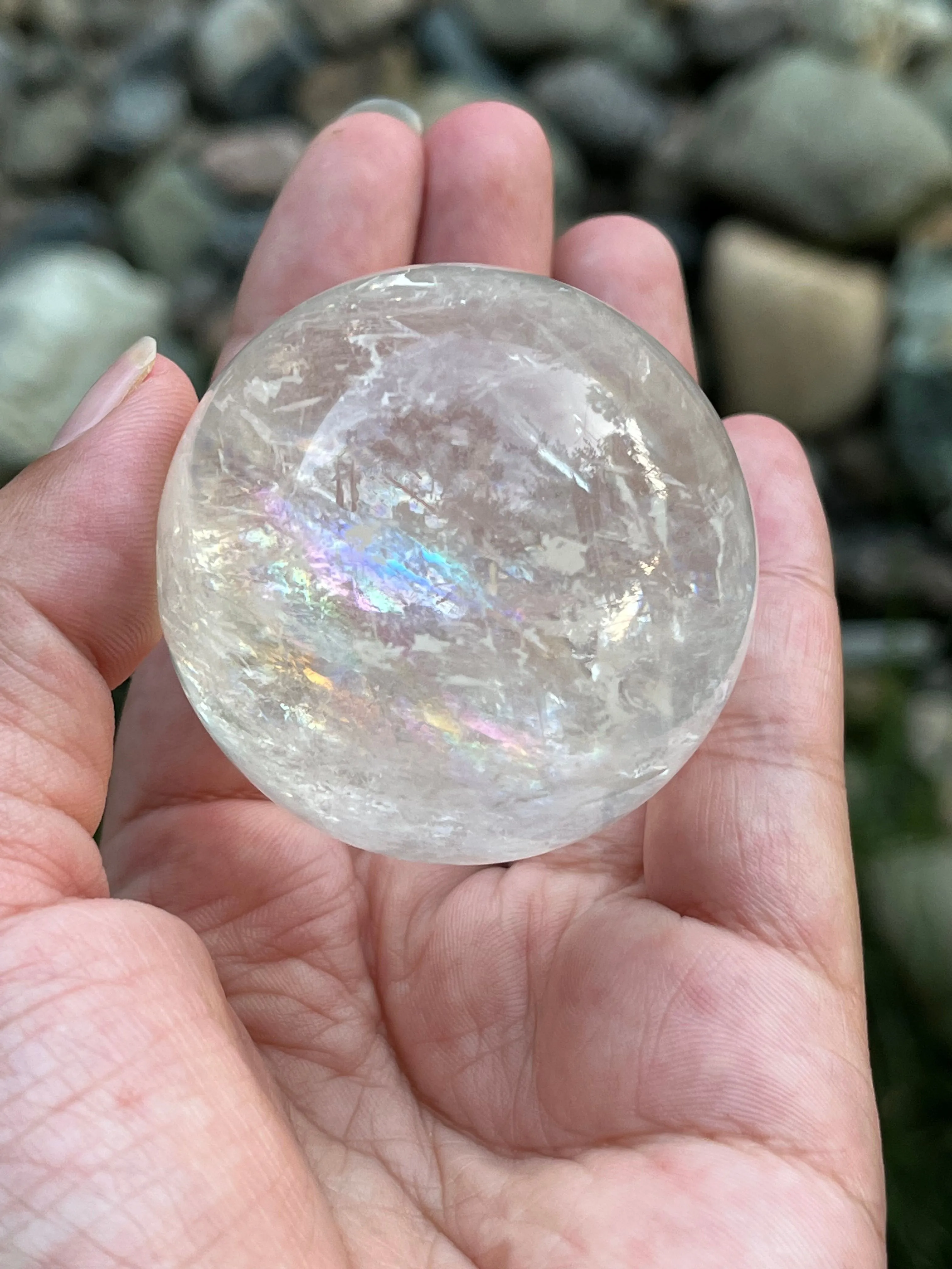 Product image for Rainbow Filled Optical Calcite Sphere