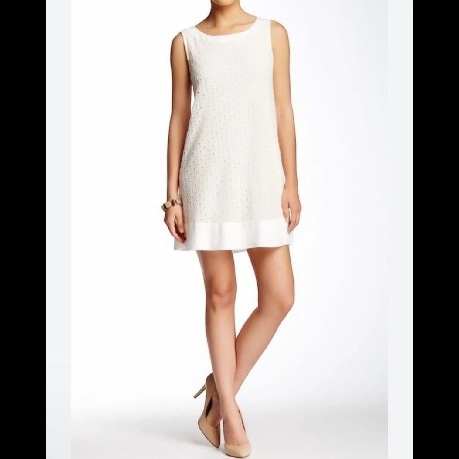 Product image for Sleeveless Lace V-Neck Dress Stretch Gray/Blush Pink XL
