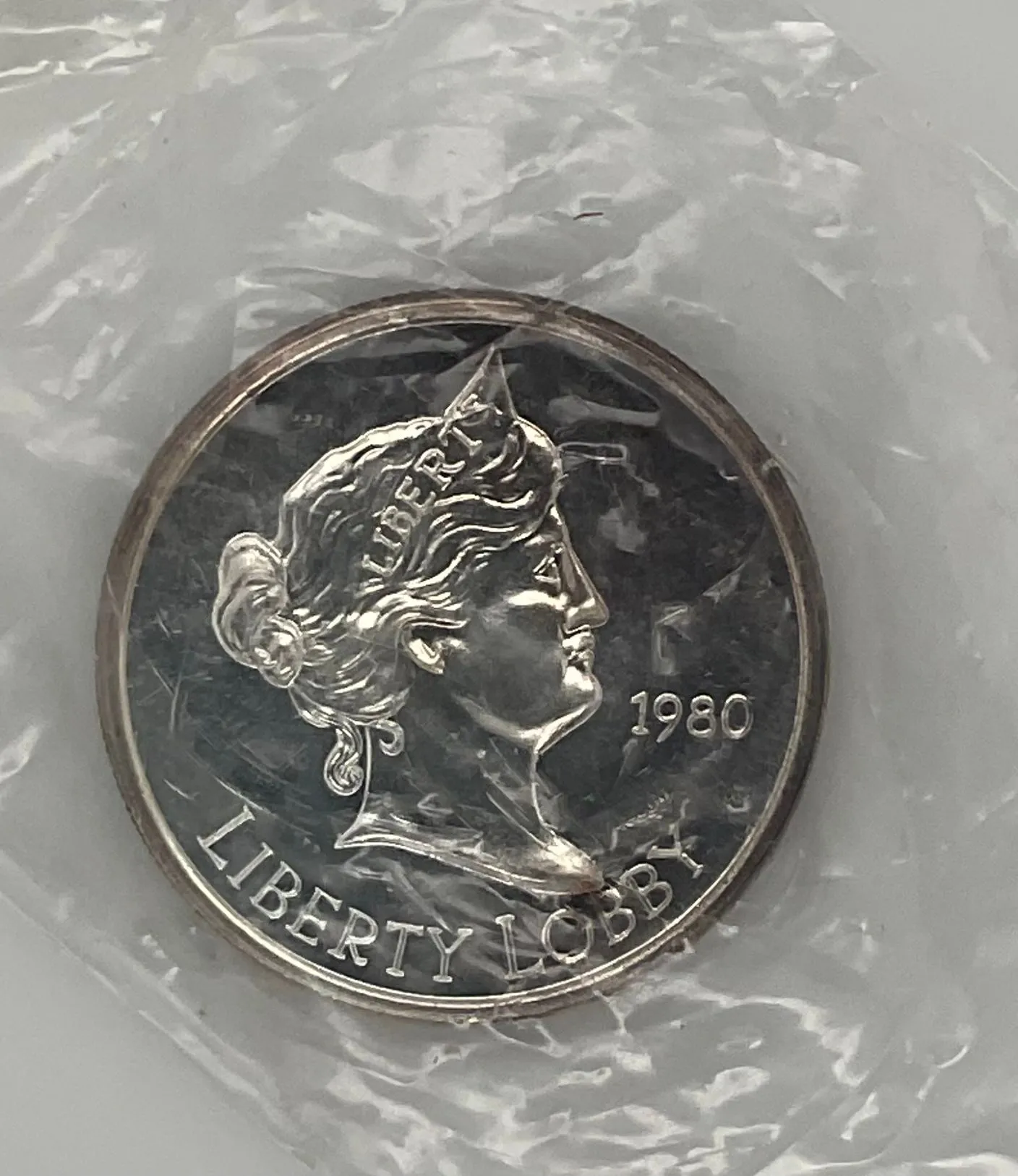 Product image for 1980 Liberty Lobby One Troy Once of Silver
