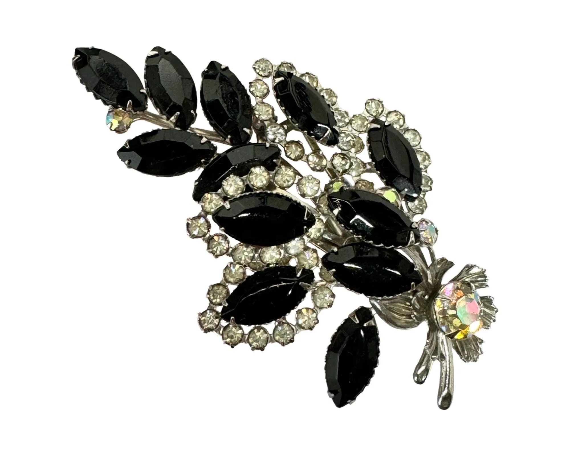 Product image for 4024 vintage black and clear brooch