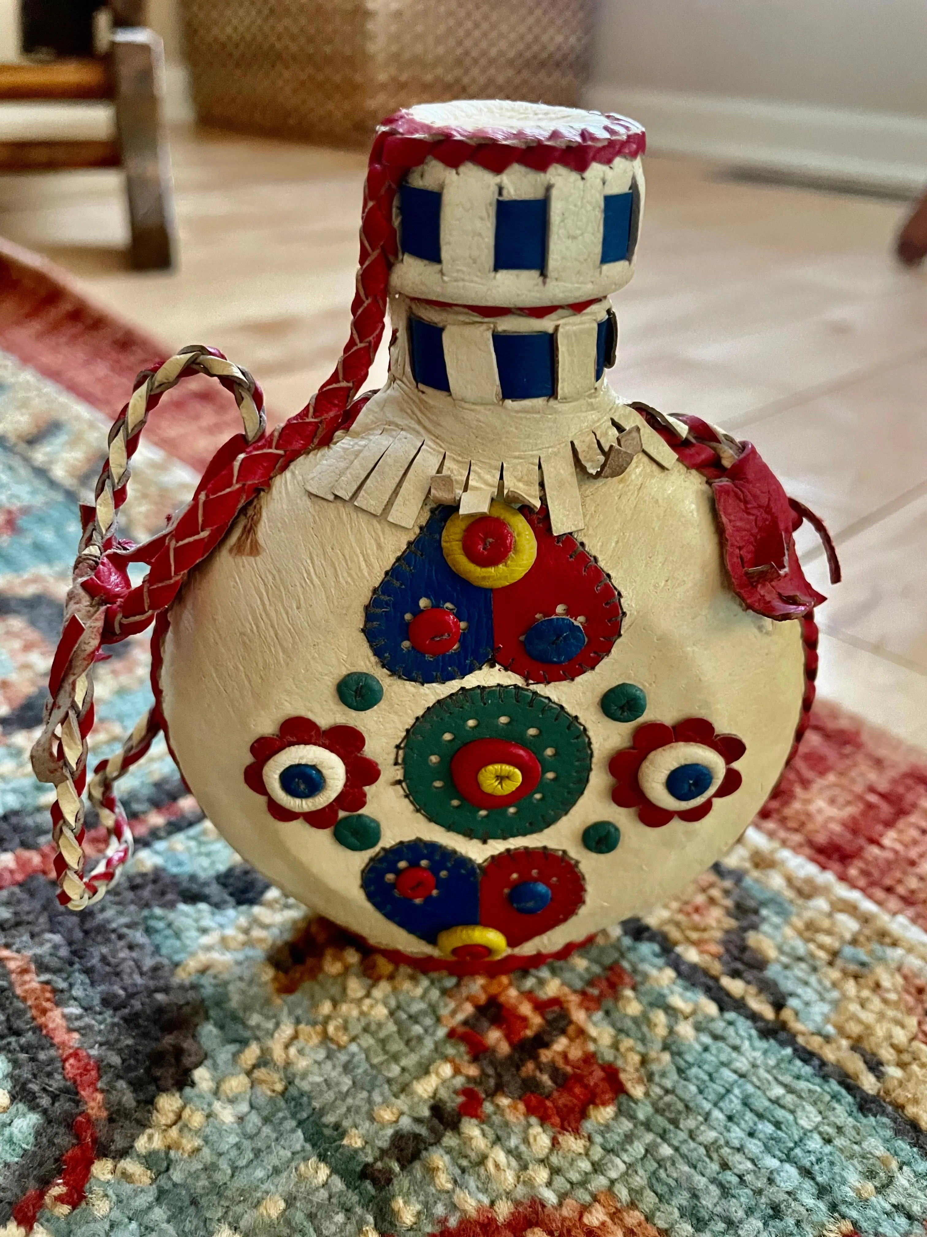 Product image for Vintage Leather Covered Flask