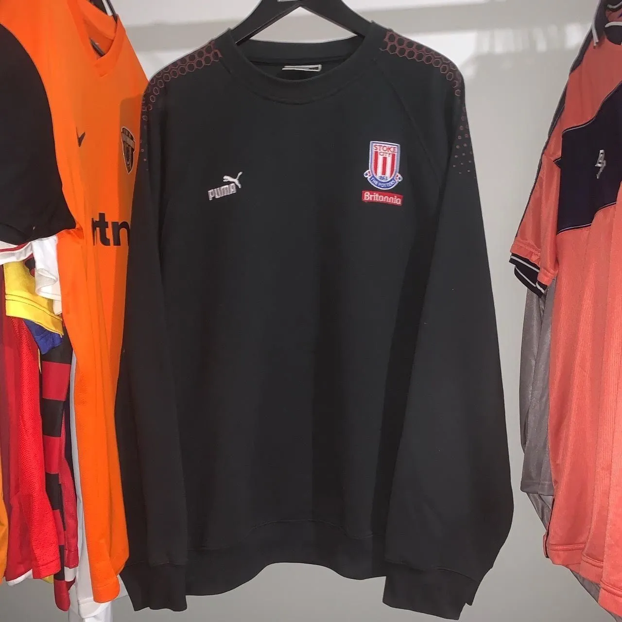 Product image for Stoke City 2003/04 Puma Training Football Sweatshirt Black XL
