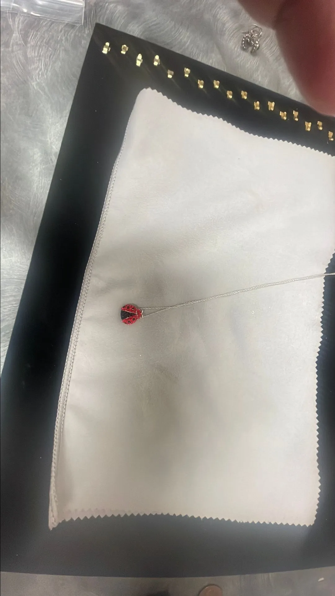 Product image for Sterling silver necklace with ladybug ladybug charm ￼