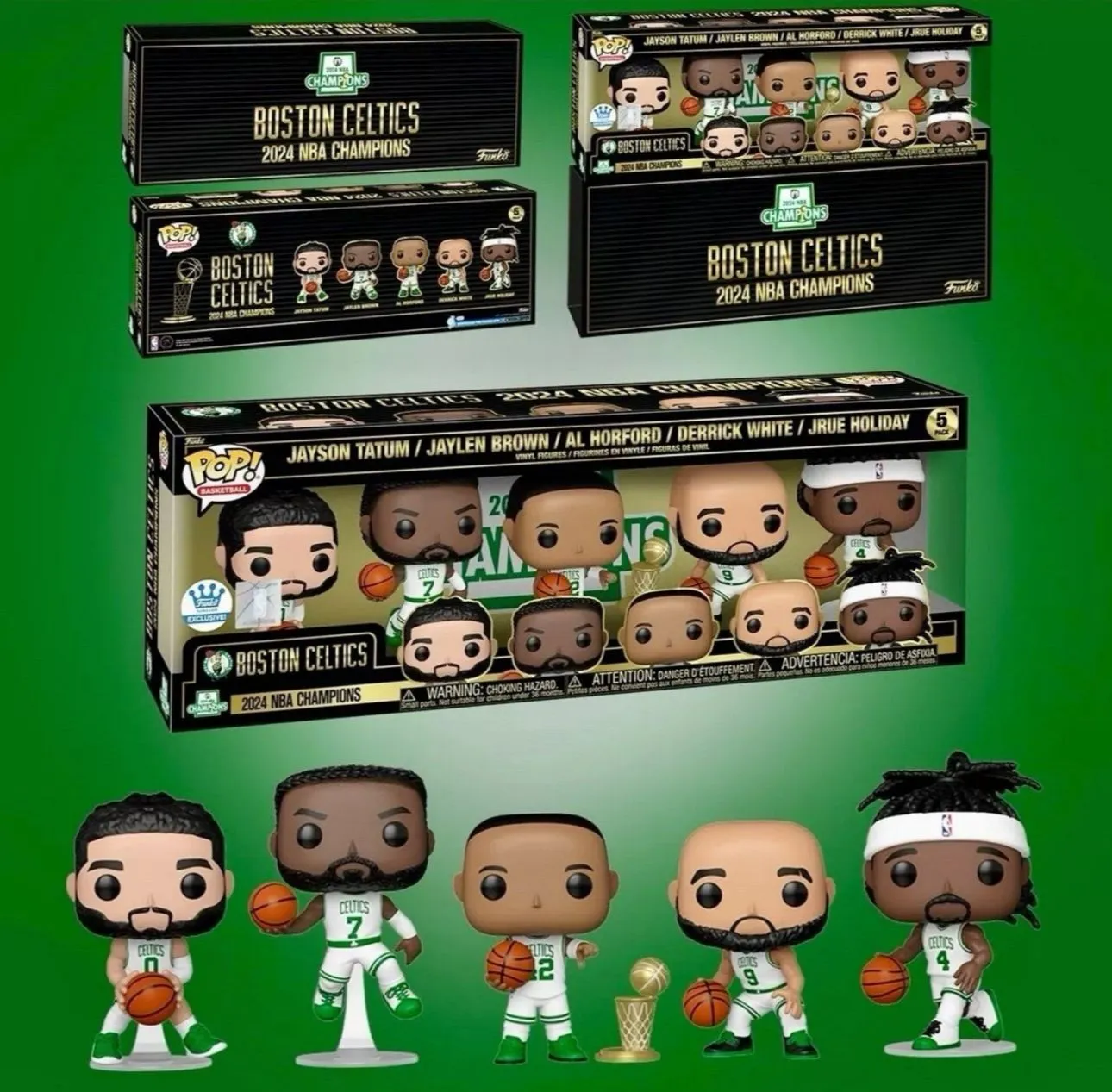 Product image for Boston Celtics 2024 NBA Champs Funko 5 Pack