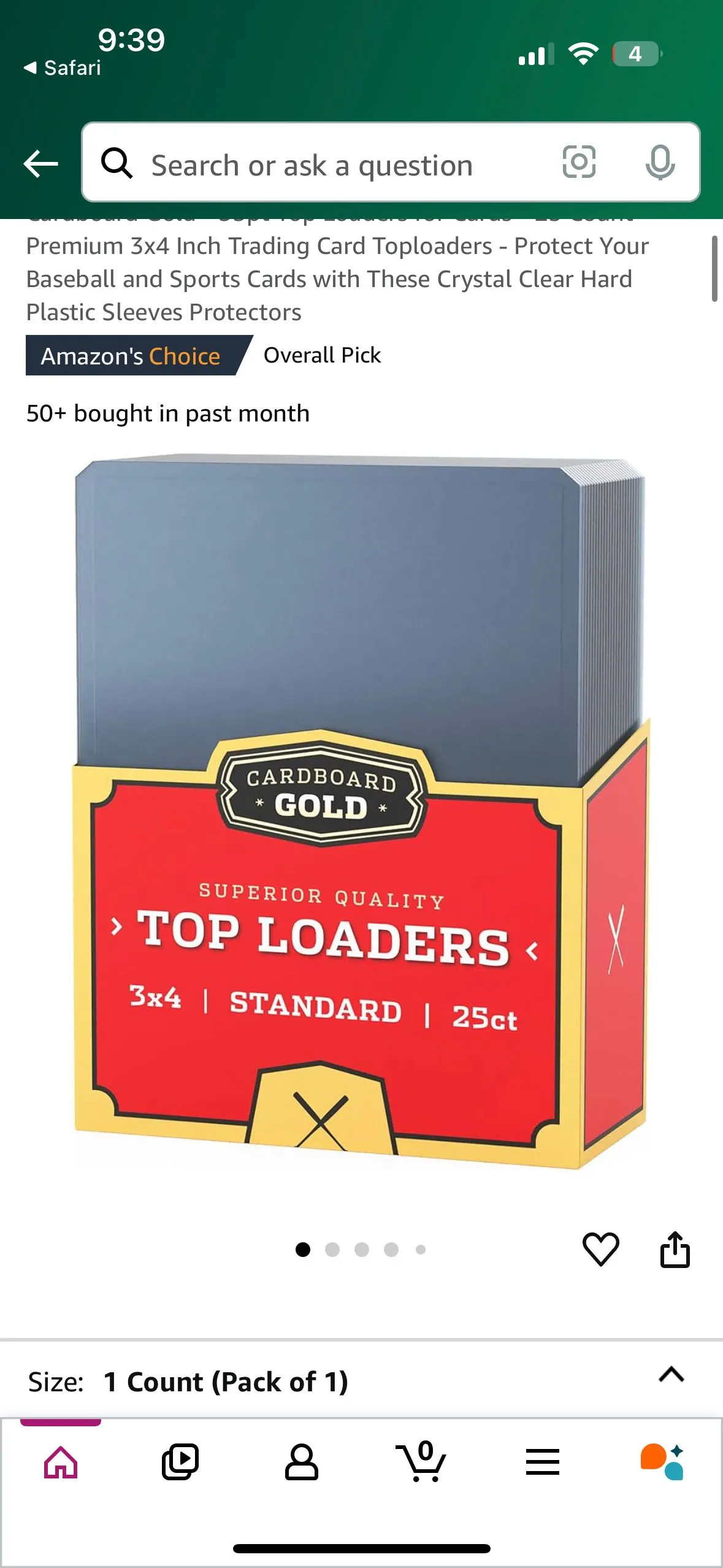 Product image for 25ct Toploaders