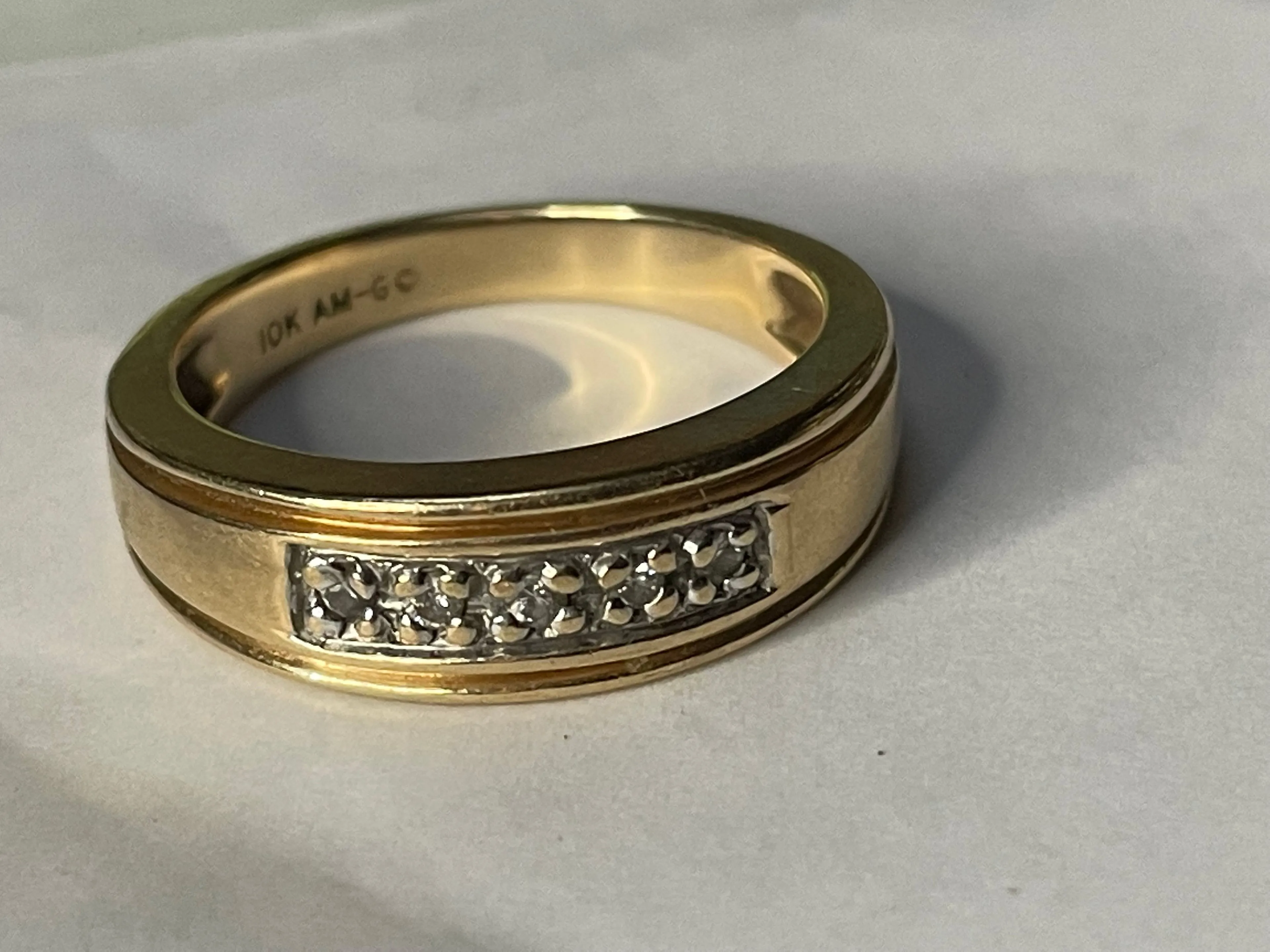 Product image for 10K YG & Diamond Band Ring Sz 10