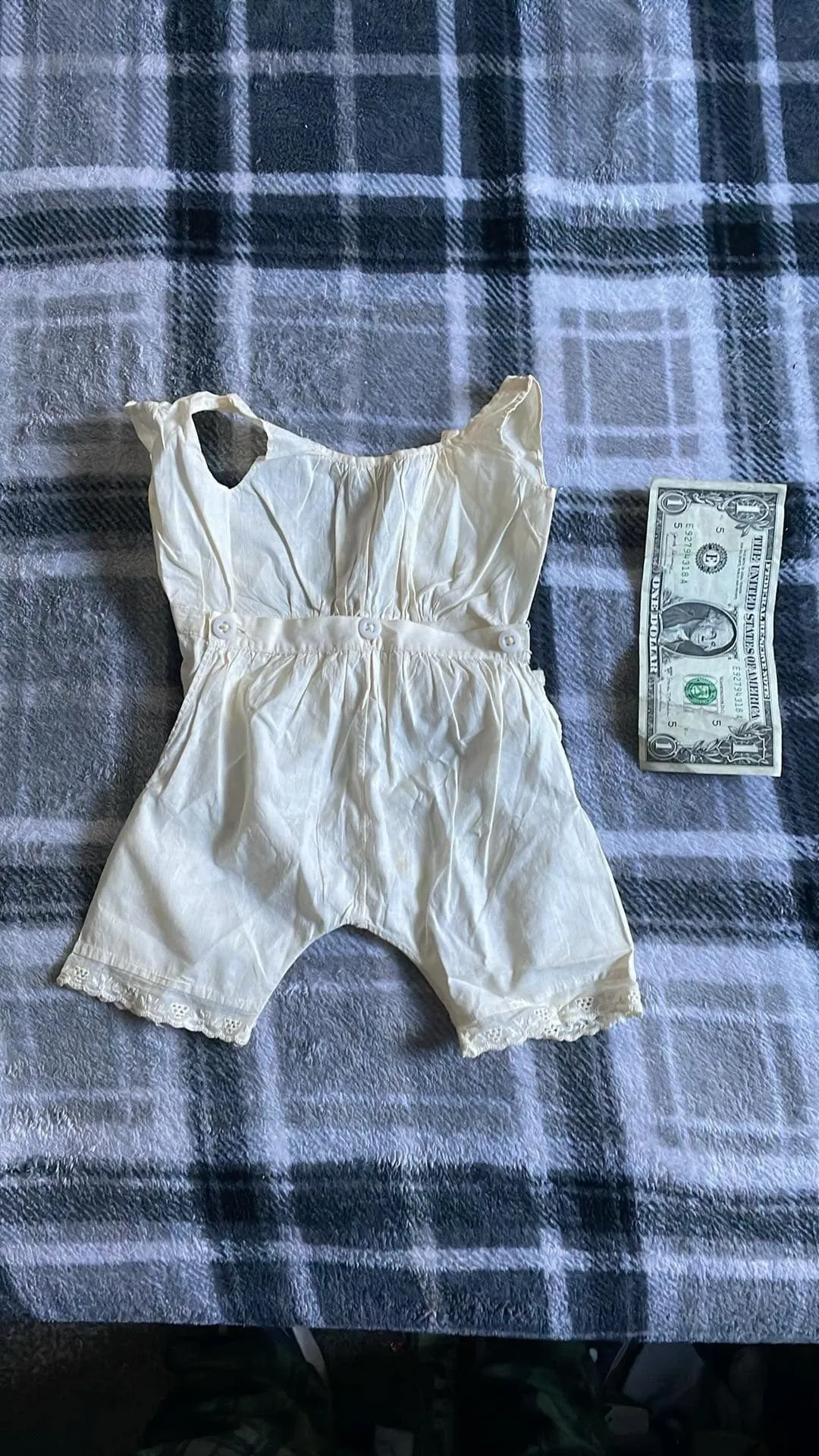 Product image for One small Victorian romper. Cotton.