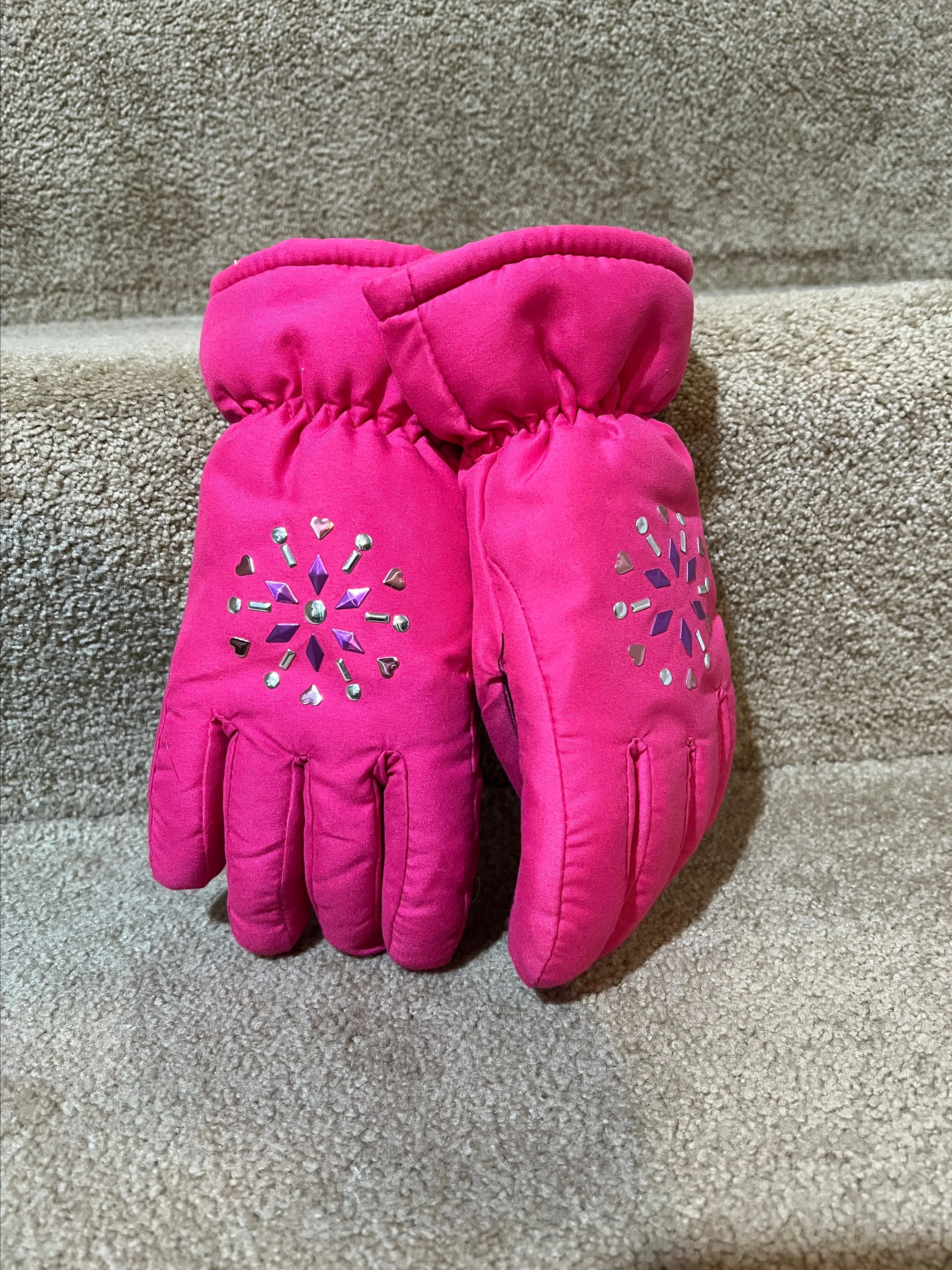 Product image for Thinsulate Girls Youth size Pink Ski Winter Snow Gloves