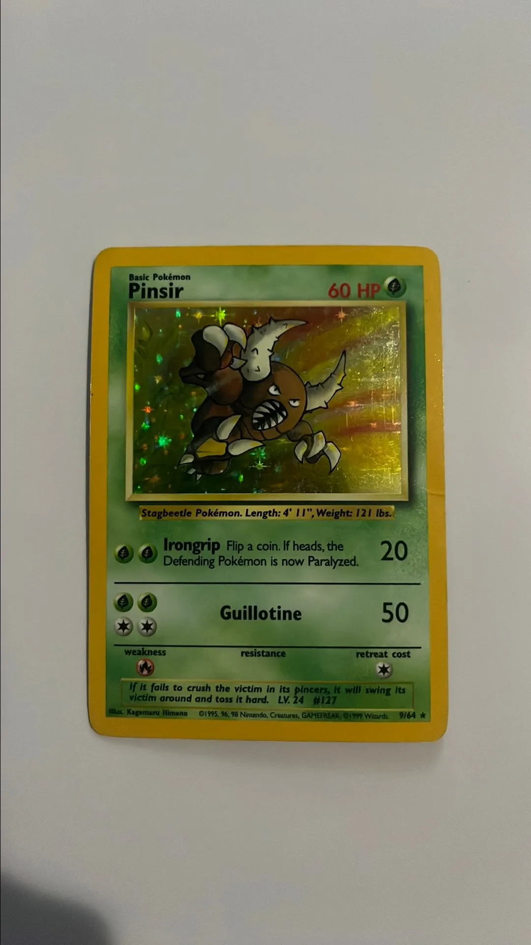 Product image for 1999 base set pinsir holo 9/64 rare