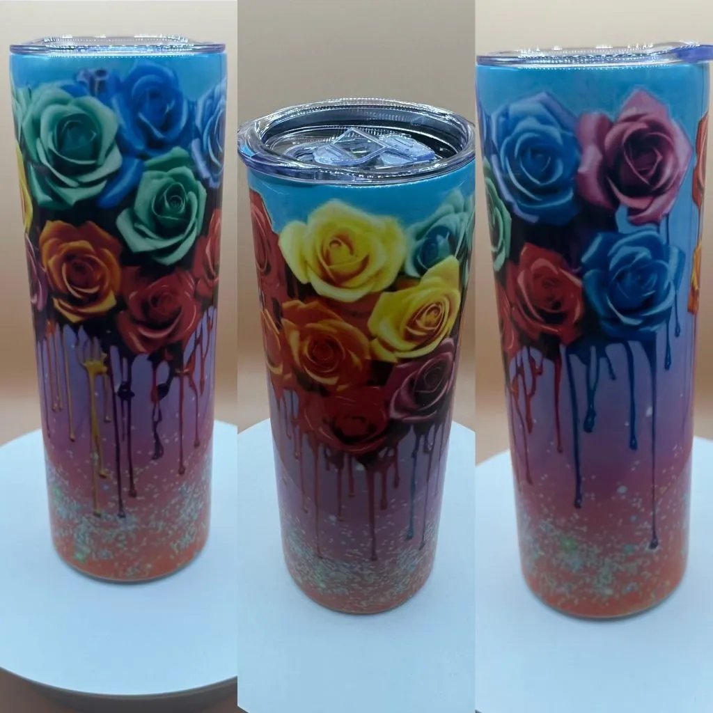 Product image for Colorful Roses Drip 20oz Tumbler