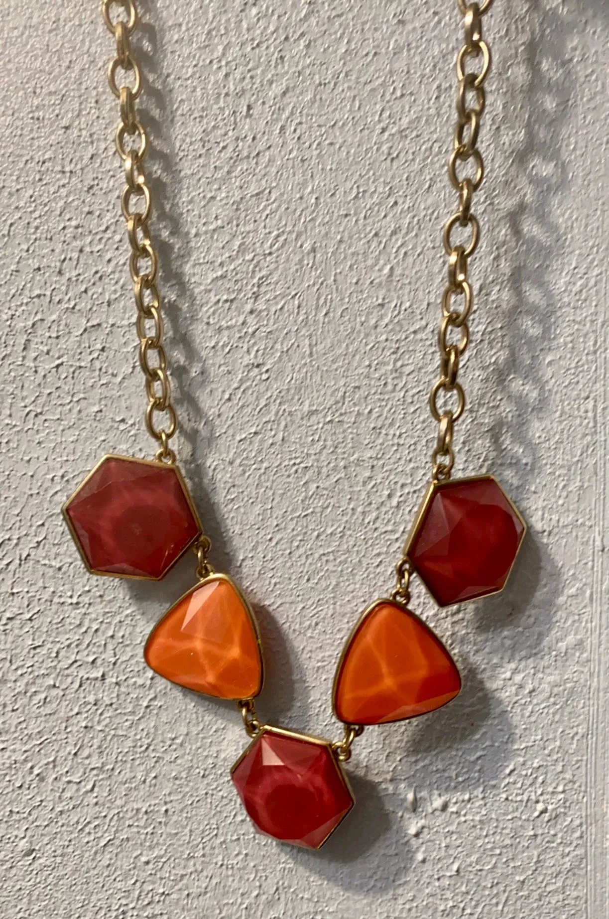 Product image for Pink and Orange Gold toned chain necklace