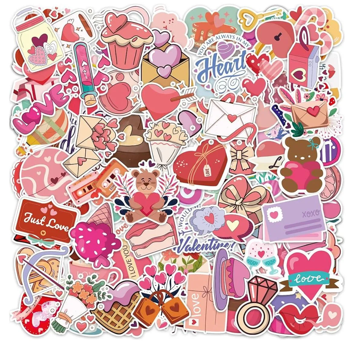 Product image for Bundle of 10 Valentines Stickers