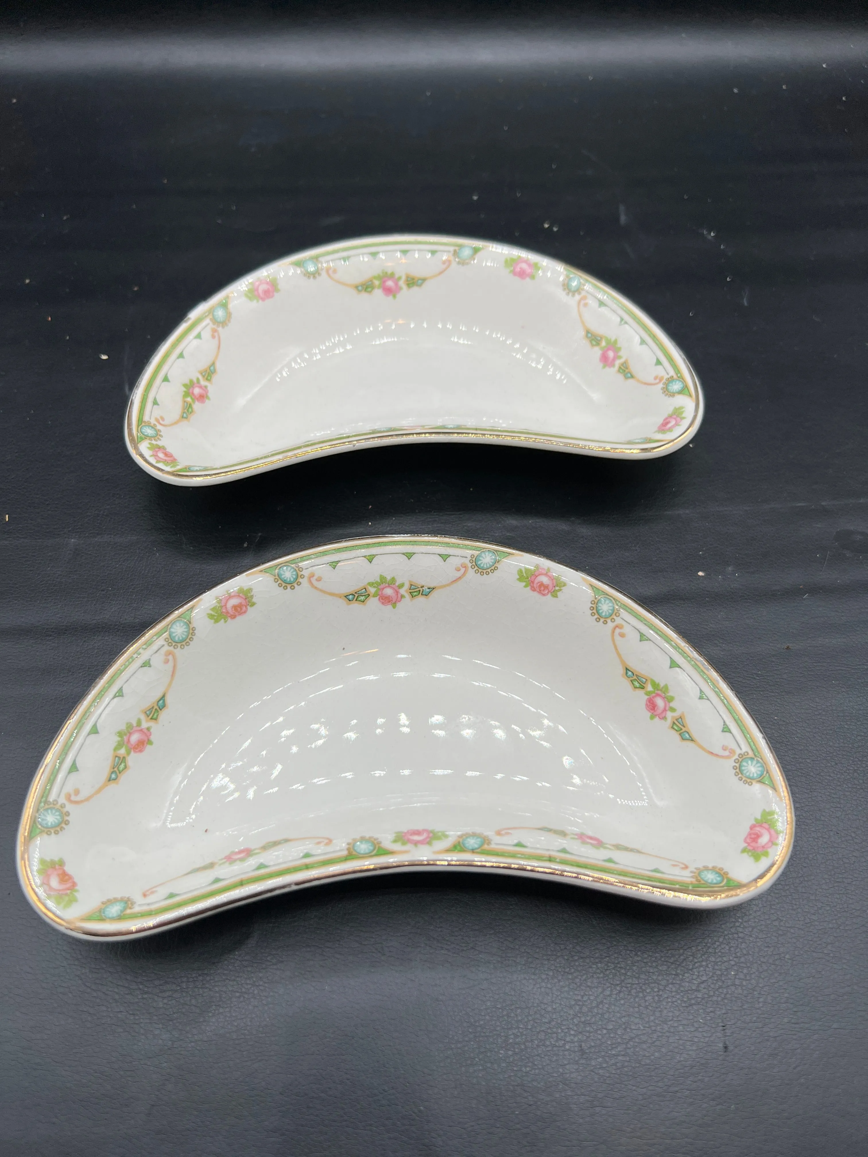 Product image for Late 1800s to 1900s K.T.& K China S.A.H. Bone Dish Crescent Moon Shaped Porcelain