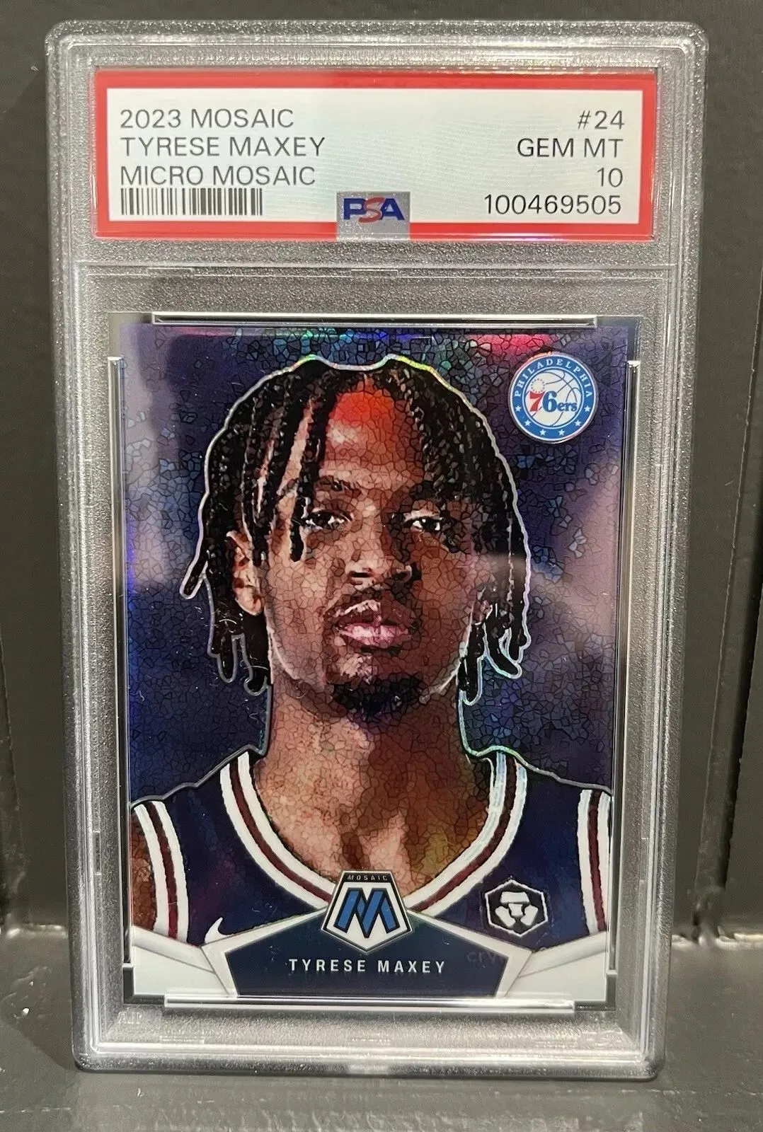 Product image for Tyrese Maxey PSA 10 Micro Mosaic