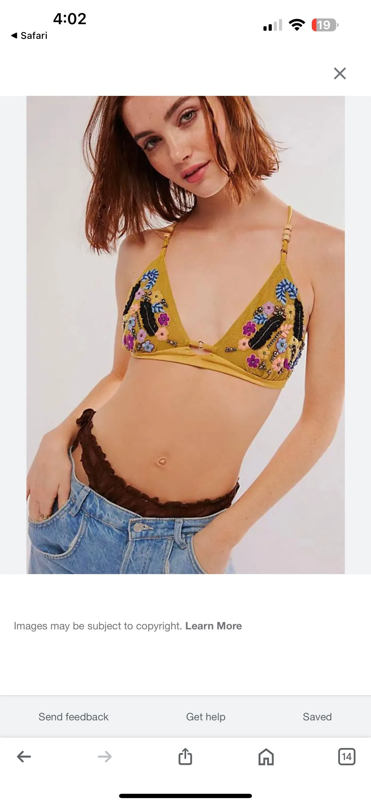 Product image for NEWFree People embroidered bralette